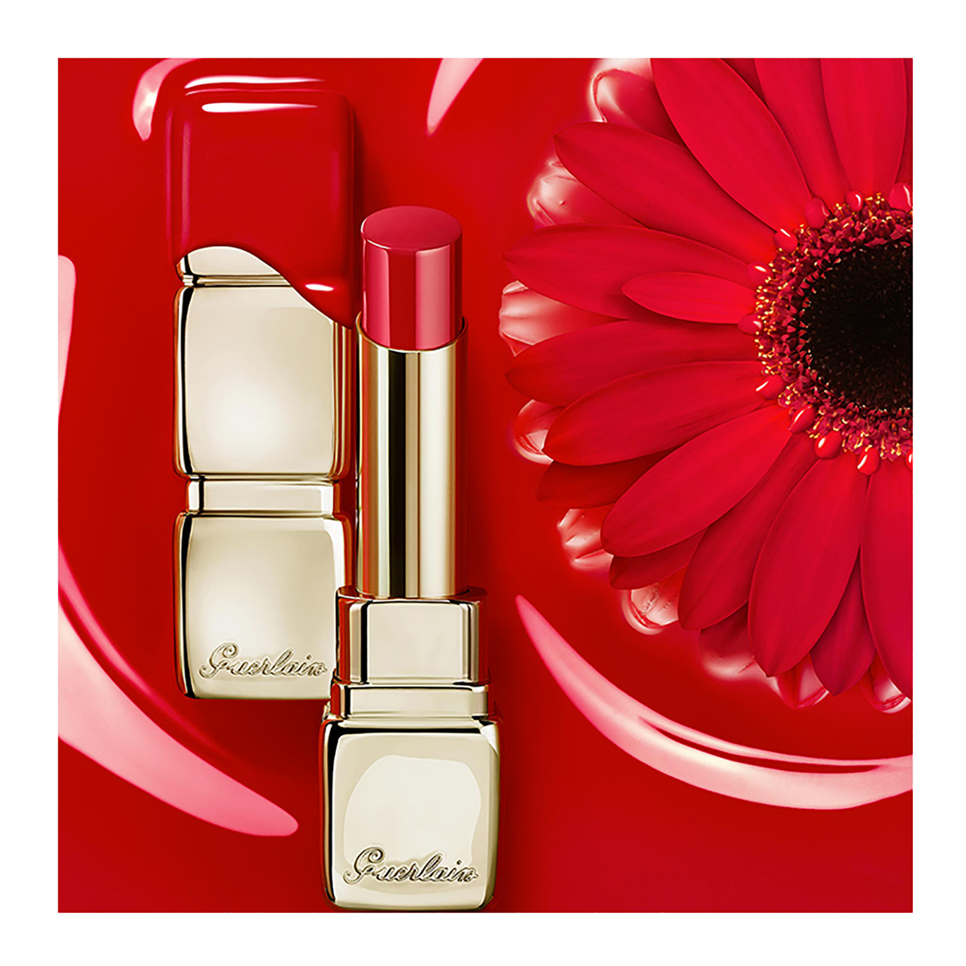 Guerlain Kisskiss Shine Bloom 95% Naturally-Derived Ingredients Lipstick - G043687 519 Floral Brick φωτογραφία