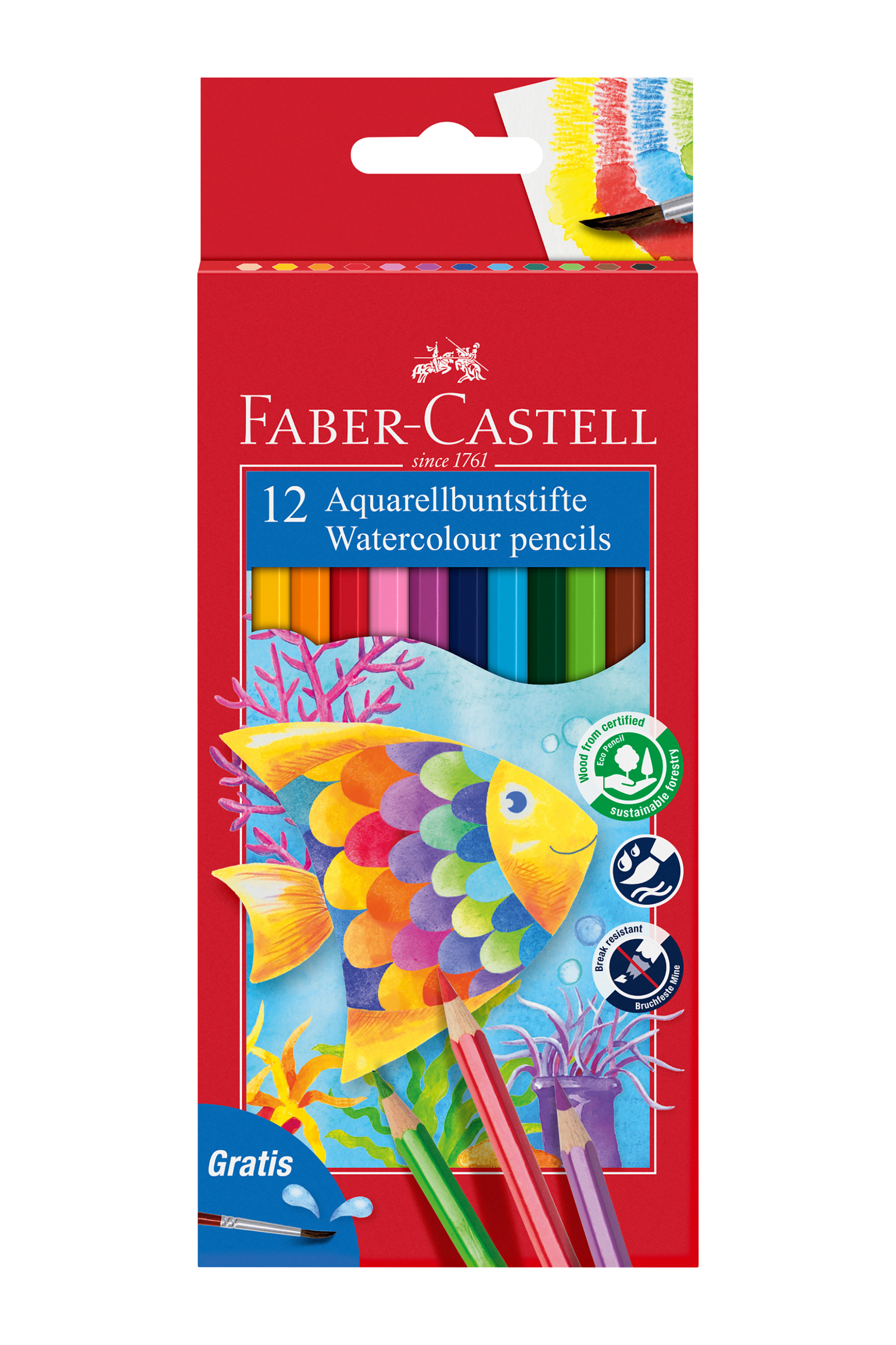 FABER-CASTELL Faber-Castell Ξυλομπογιές Ακουαρέλας σετ των 12 χρωμάτων - 077114413/