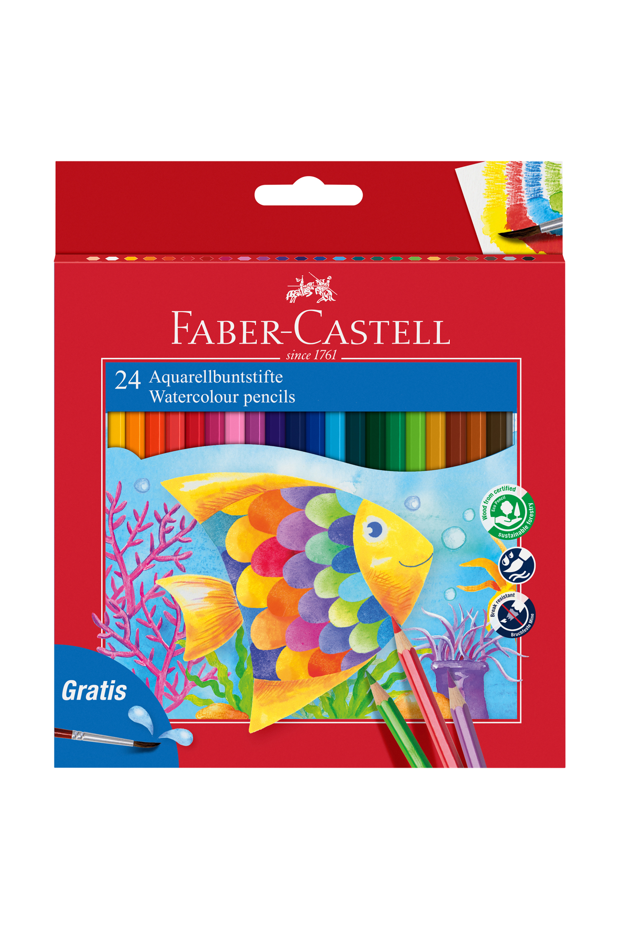 FABER-CASTELL Faber-Castell Ξυλομπογιές Ακουαρέλας σετ των 24 χρωμάτων - 077114425/