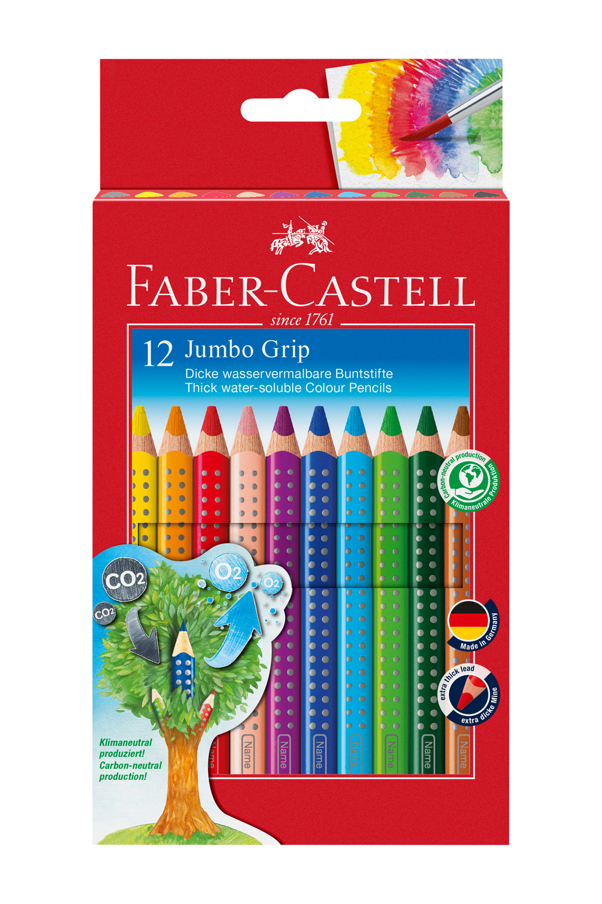 FABER-CASTELL Faber-Castell ξυλομπογιές jumbo grip σετ 12 χρώματα - 077110912/