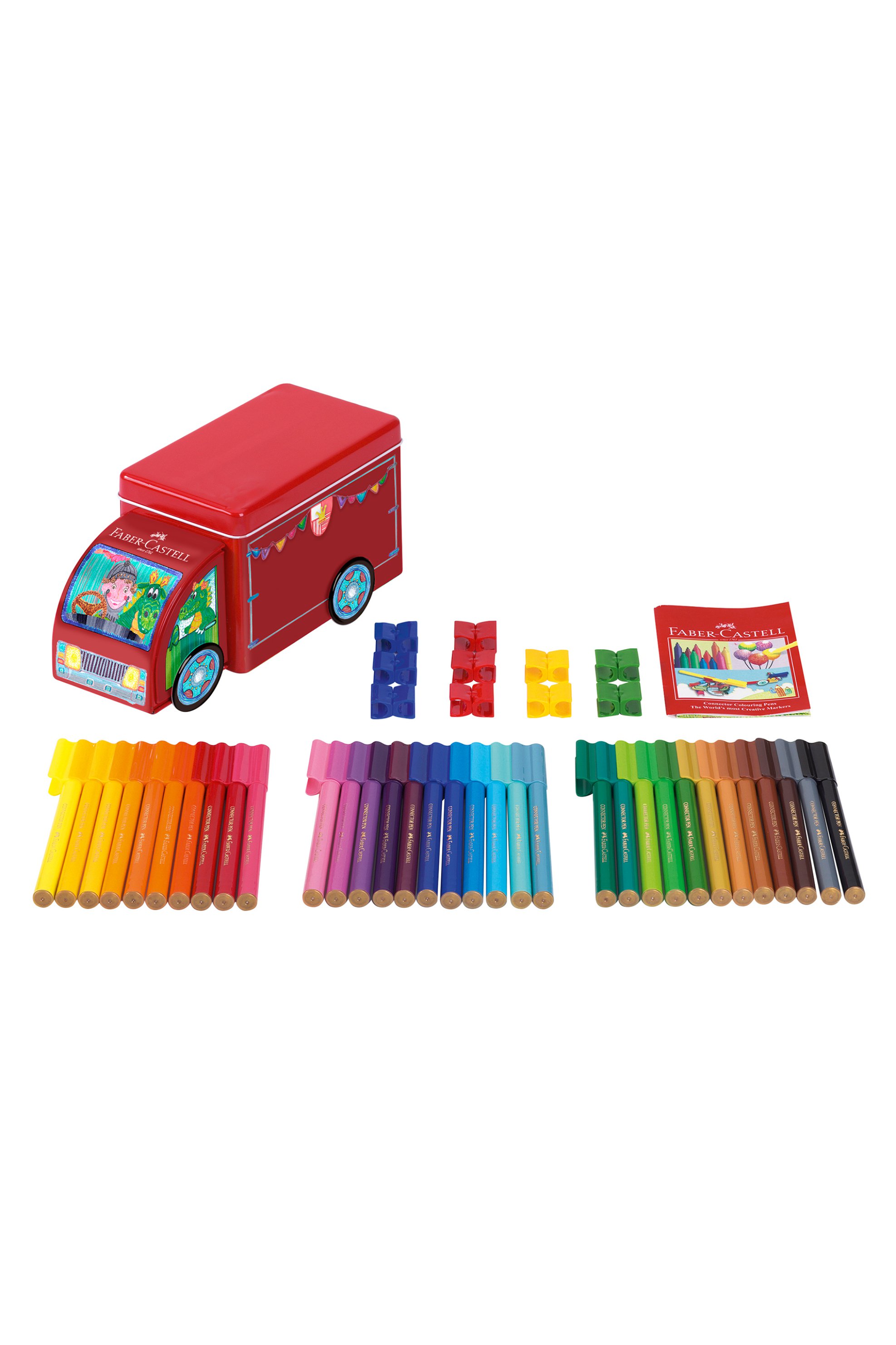 Faber-Castell Μαρκαδόροι Ζωγραφικής Connector Σετ 33 Χρώματα - Φορτηγό 077155533