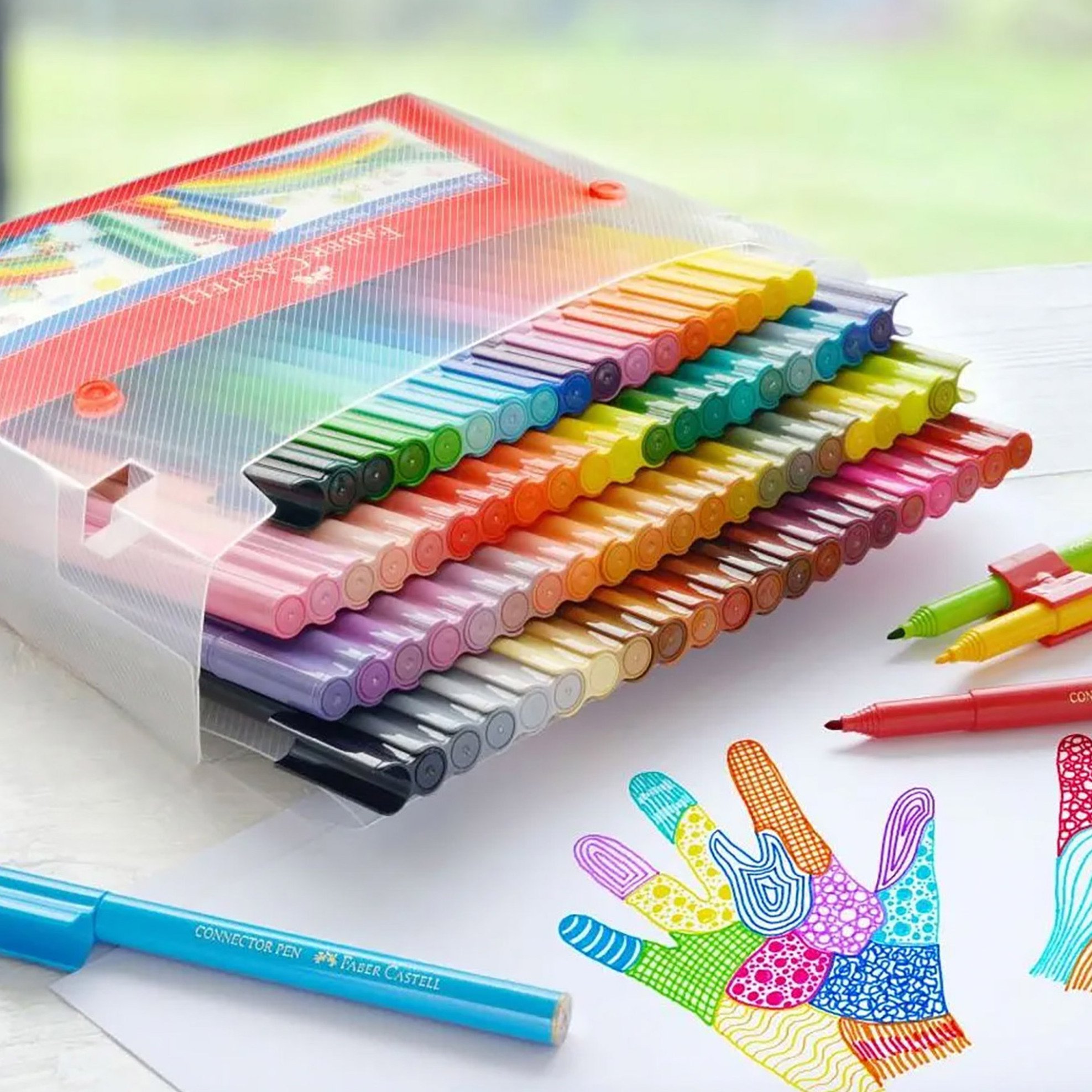 Faber-Castell μαρκαδόροι ζωγραφικής Connector σετ 80 χρώματα – σχέδιο βαλιτσάκι - 077155579/ φωτογραφία