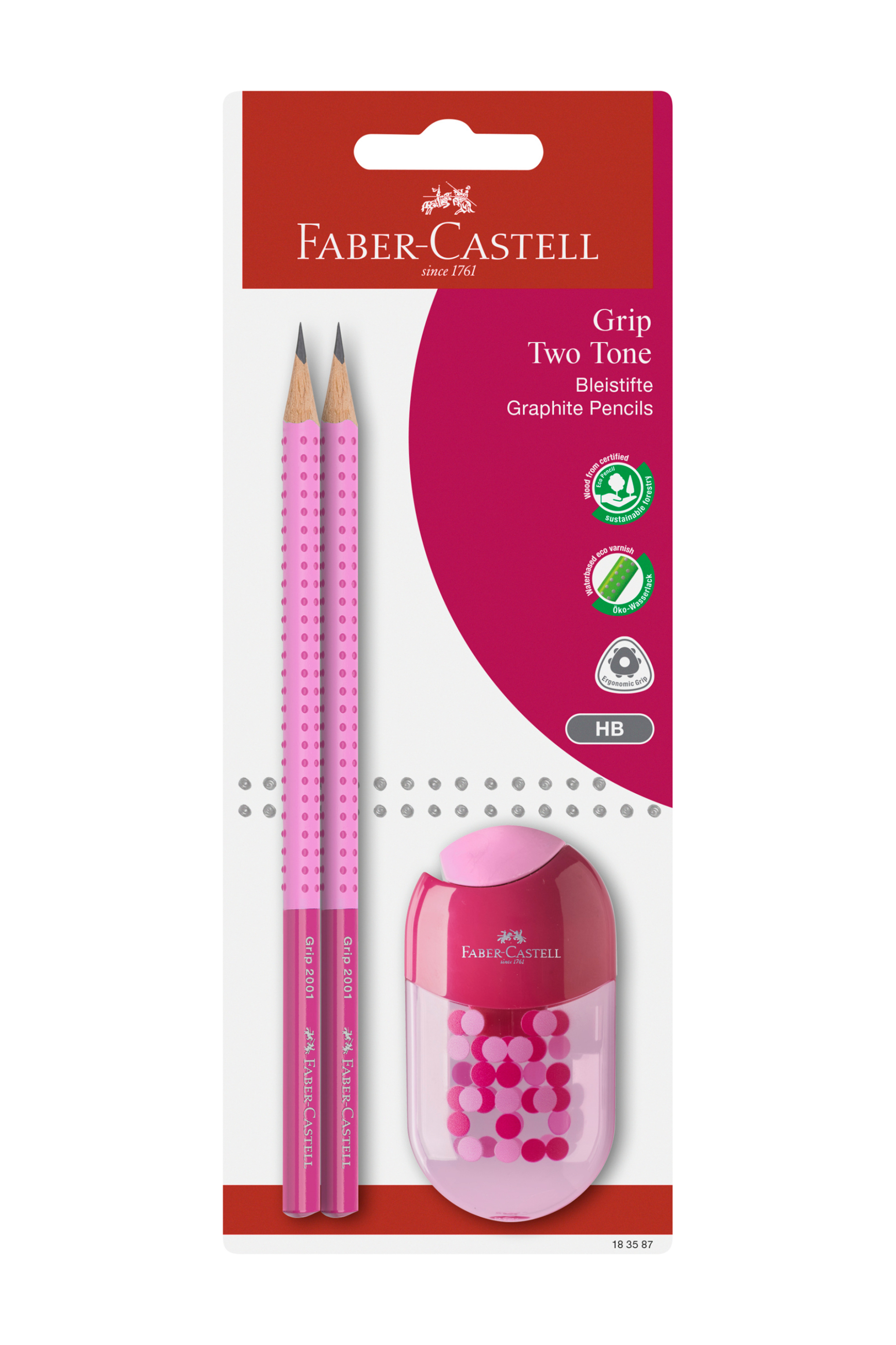 Faber-Castell σετ 2 μολύβια Jumbo Grip δίχρωμα και 1 ξύστρα (3 τεμάχια) - 077183587 φωτογραφία