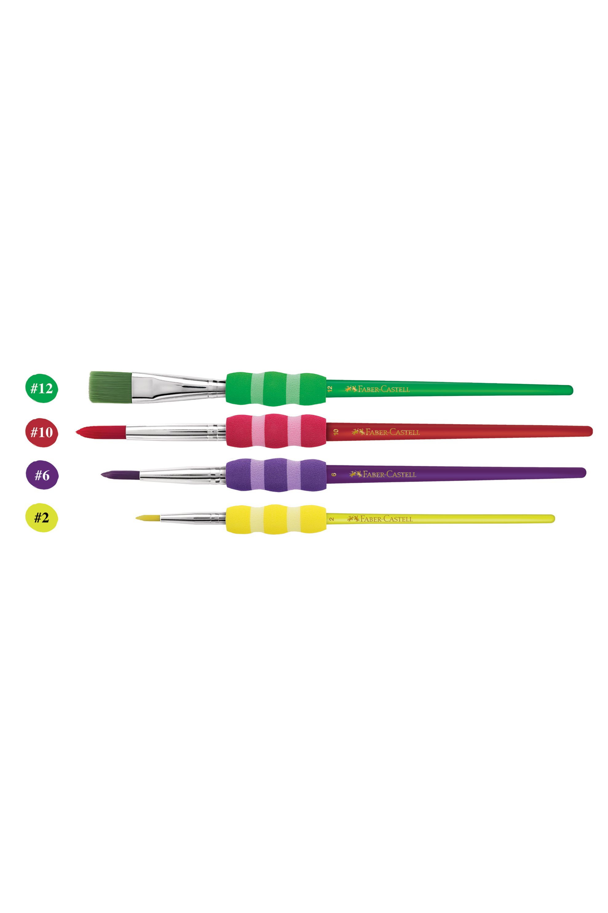 FABER-CASTELL Faber-Castell Blister 4 πινέλα έντονα χρώματα Νο 2, 6, 10 & 12 - 077481600