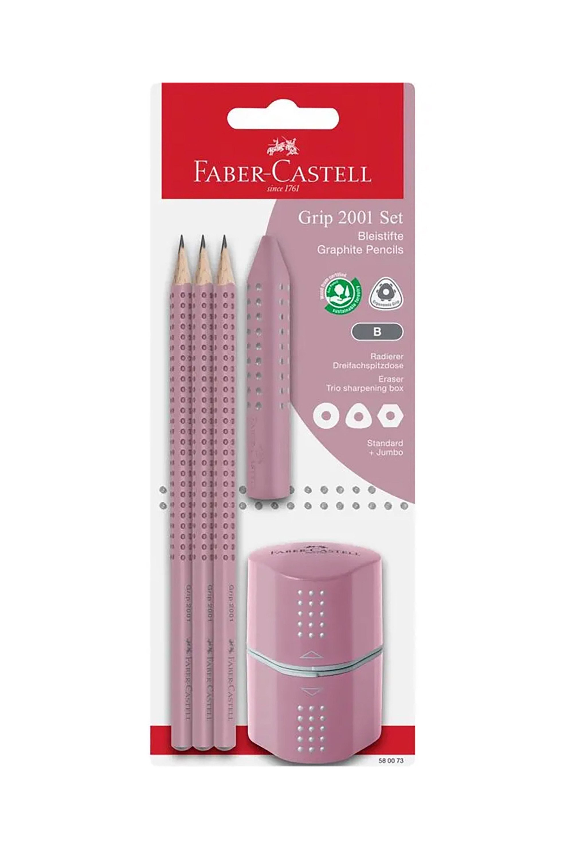 FABER-CASTELL Faber-Castell σετ Grip 2001 set rose shadows (5 τεμάχια) - 077580073