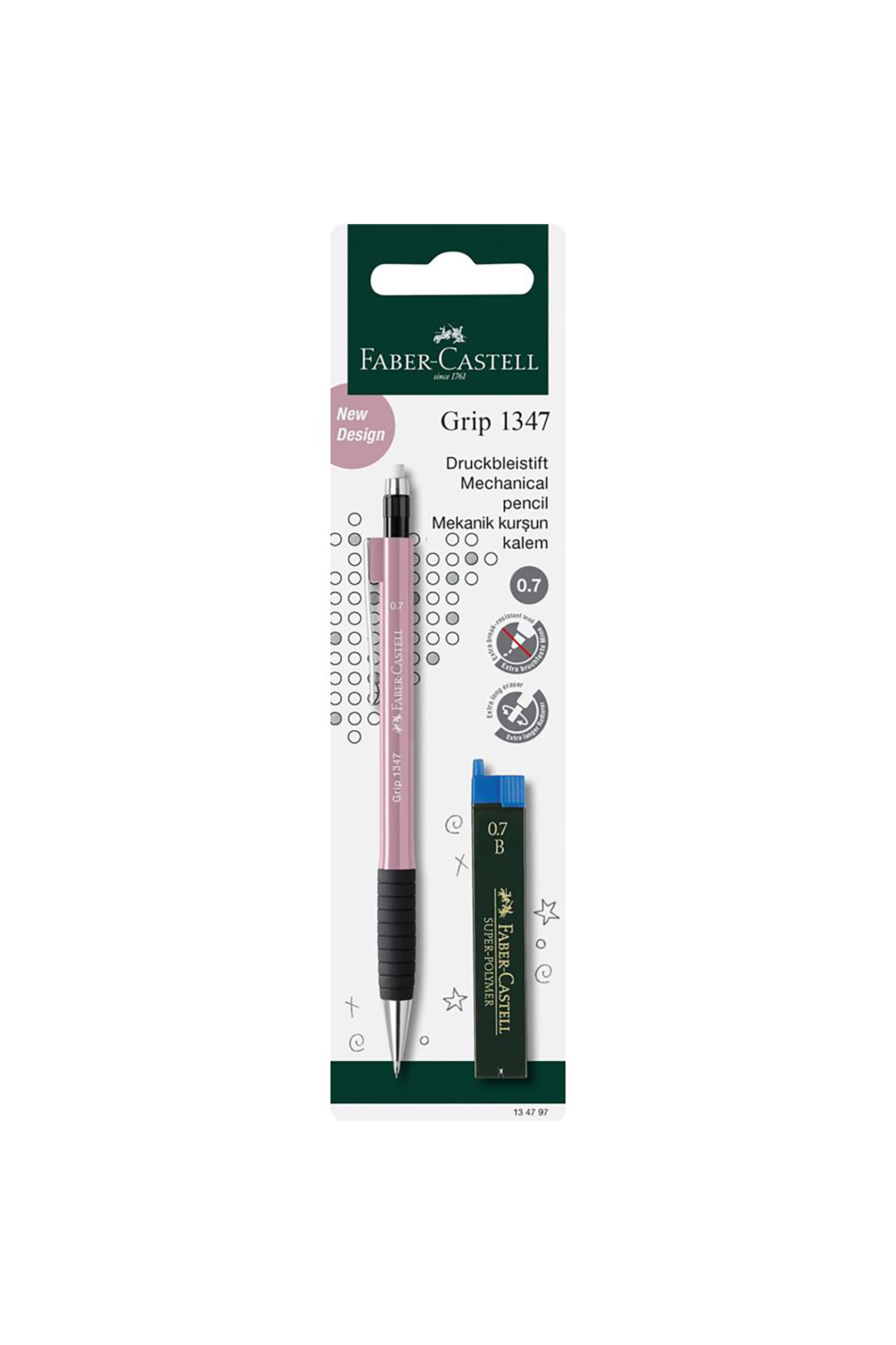 Faber-Castell σετ μηχανικό μολύβι και μύτες 0,7 mm Grip 1347 (2 τεμάχια) - 077134797 φωτογραφία