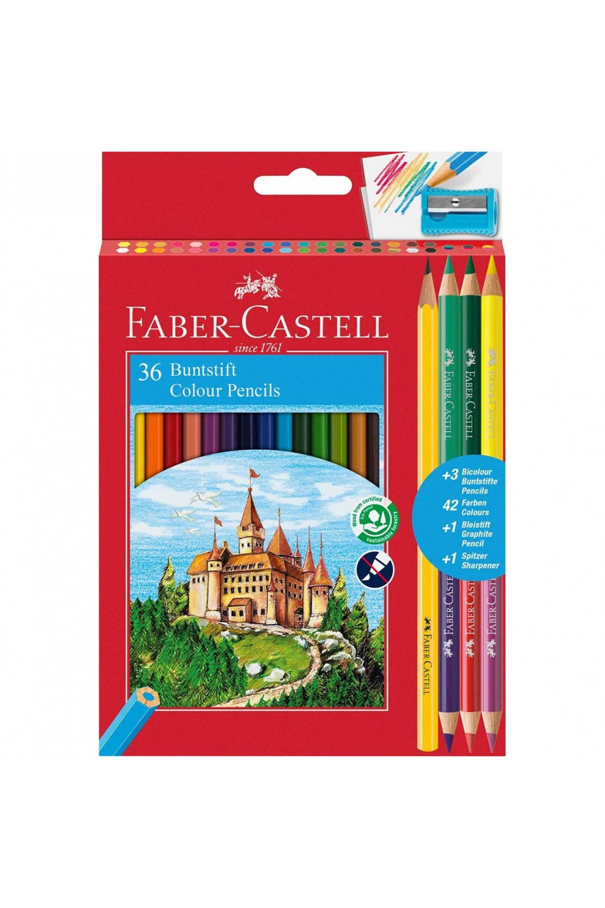 FABER-CASTELL Faber-Castell σετ ξυλομπογιές και ξύστρα 36 τεμ - 077110336