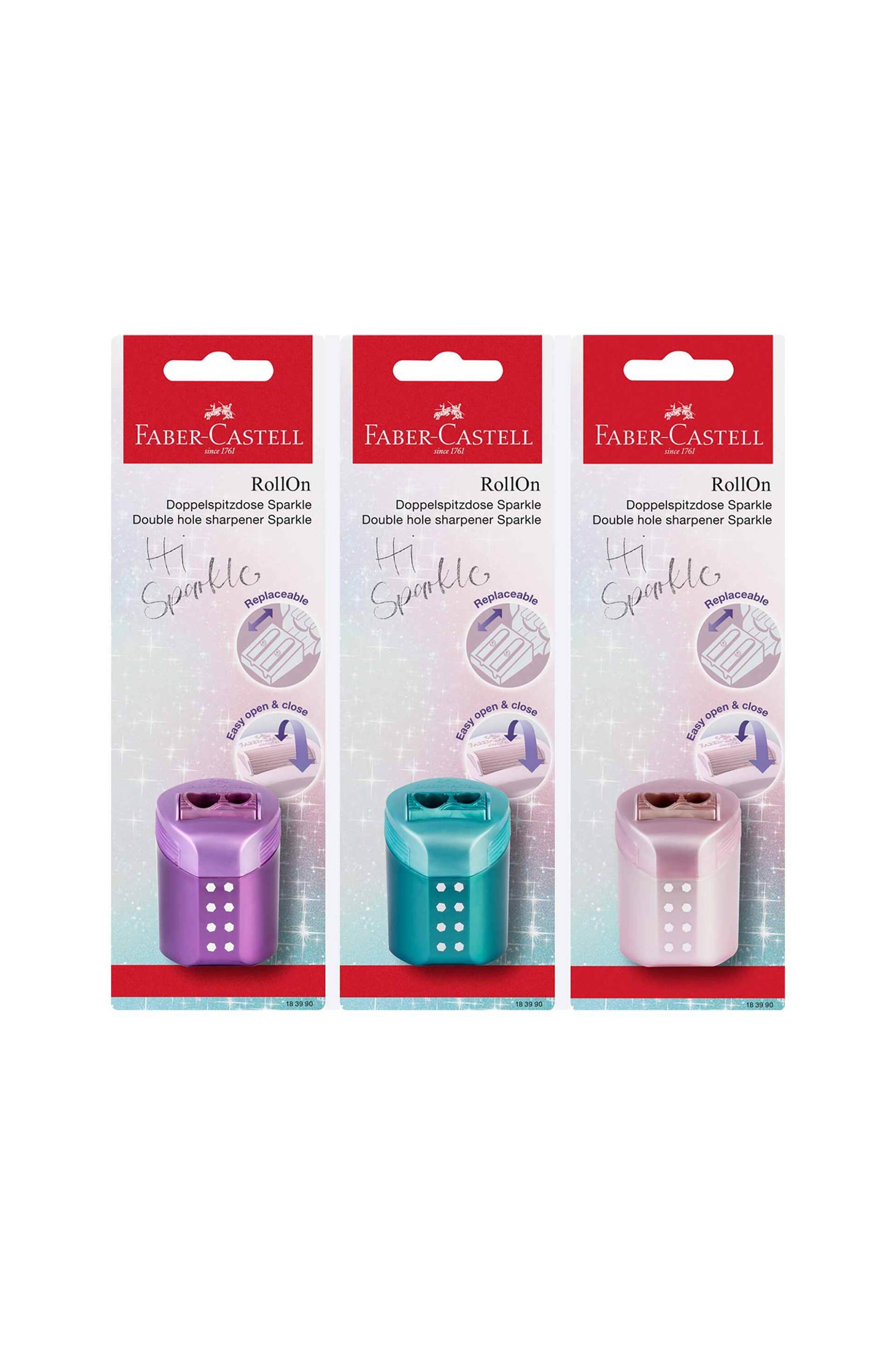 FABER-CASTELL Faber-Castell διπλή ξύστρα Sparkle Roll-on σε μεταλλικές αποχρώσεις - 077183990