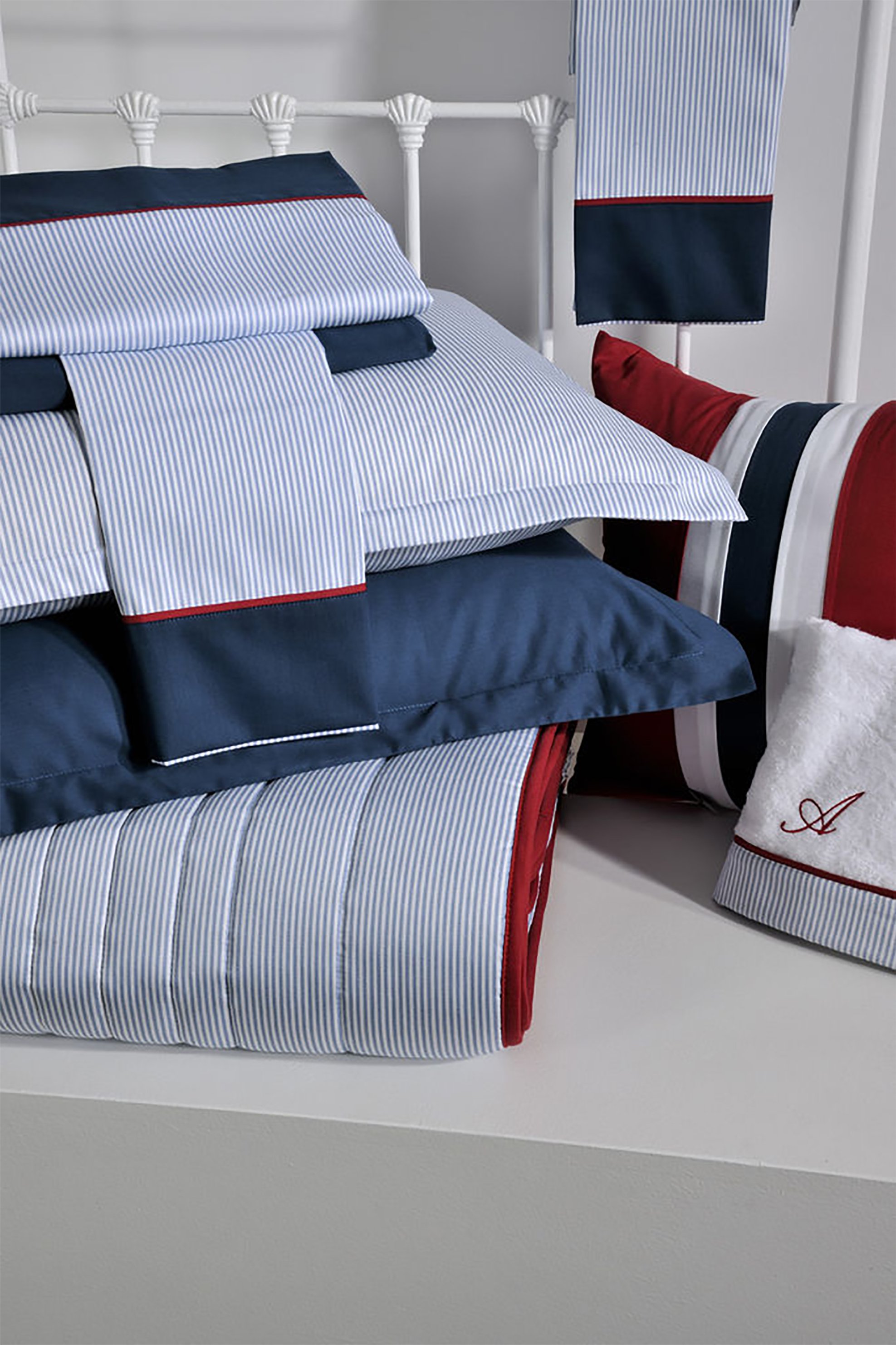 DOWN TOWN Home σετ ημίδιπλα σεντόνια με ριγέ σχέδιο "700" (3 τεμάχια) - 17-0006