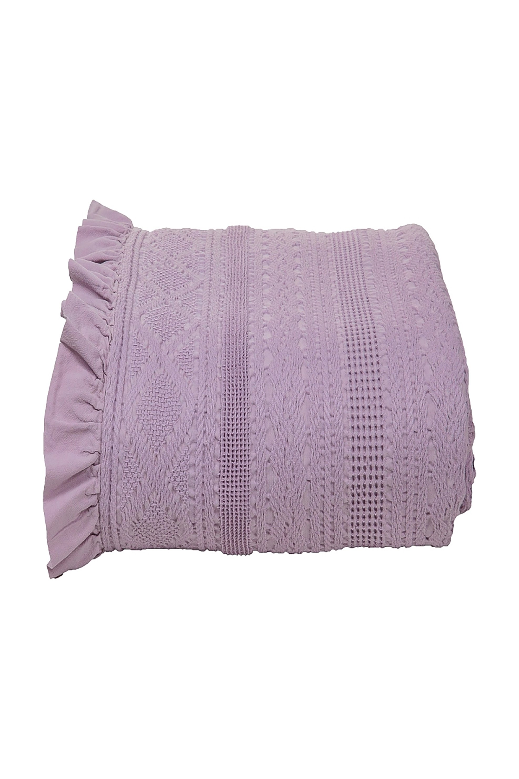 DOWN TOWN Home κουβέρτα υπέρδιπλη με ανάγλυφο σχέδιο και βολάν "454" 230 x 260 cm - 34-0201