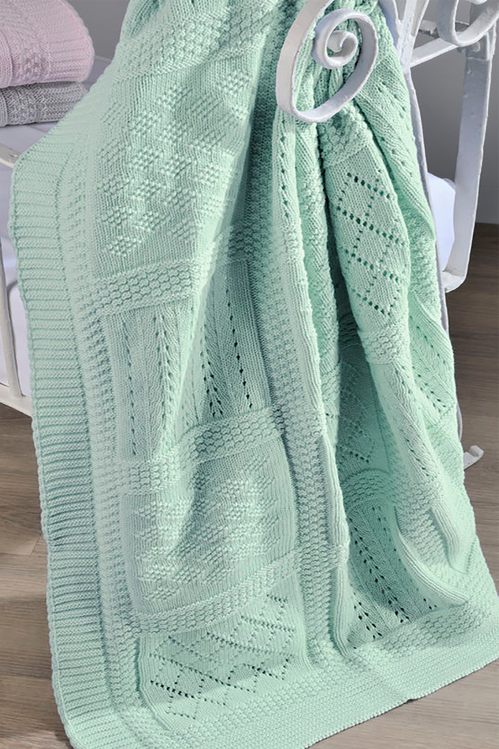 DOWN TOWN Home βρεφική κουβέρτα κούνιας πλεκτή "DT07" 90 x 120 cm - 15-0159 φωτογραφία