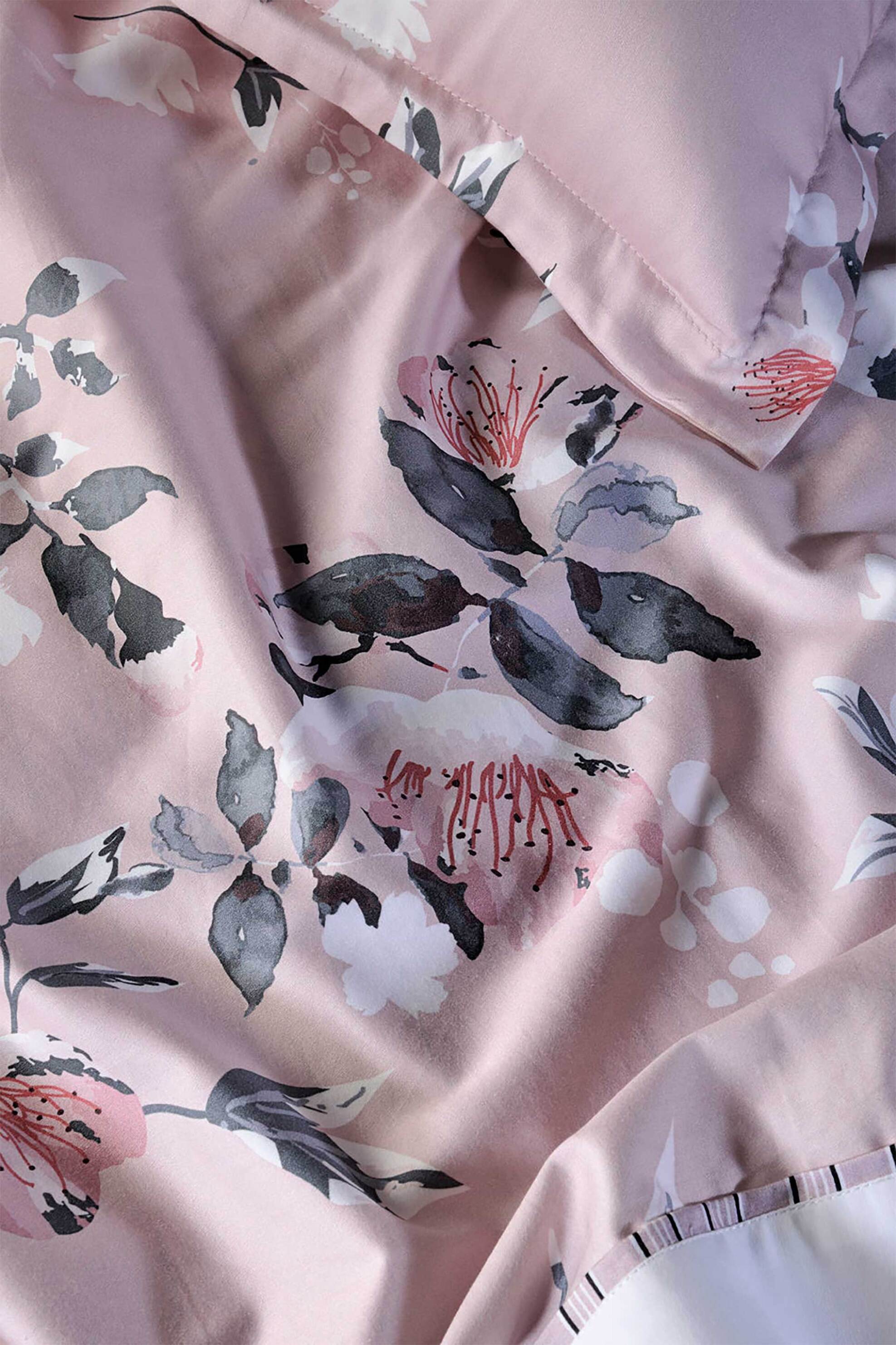 DOWN TOWN Home σετ σεντόνια μονά και μαξιλαροθήκη με floral print "824 Anais Pink" 2 x 175 x 255 cm - 52 x 75 cm - 11-0535 φωτογραφία