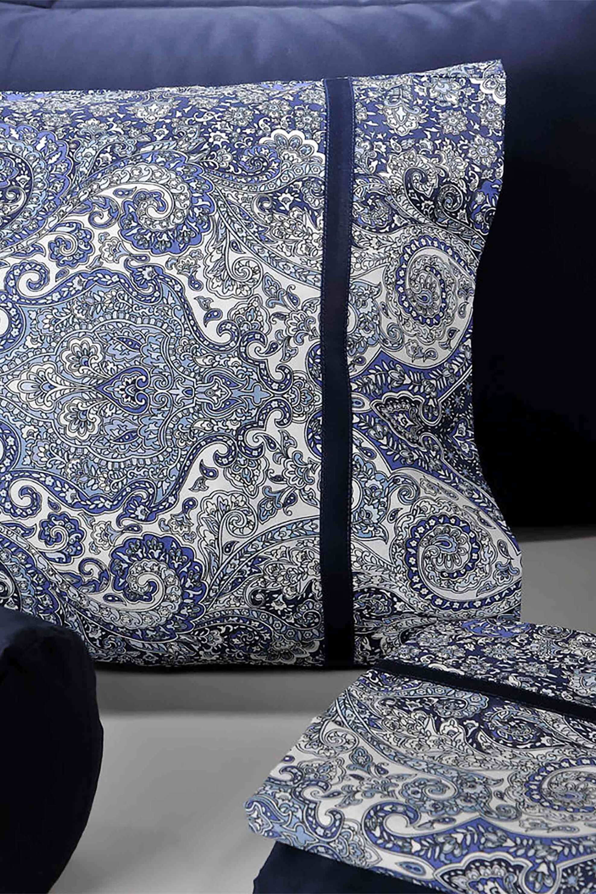 DOWN TOWN Home σετ σεντόνια υπέρδιπλα με λάστιχο και μαξιλαροθήκες "846 Bombay Blue" 250 x 270 cm - 160 x 300 + 35 cm - 2 x 52 x 75 cm - 10-0984 φωτογραφία