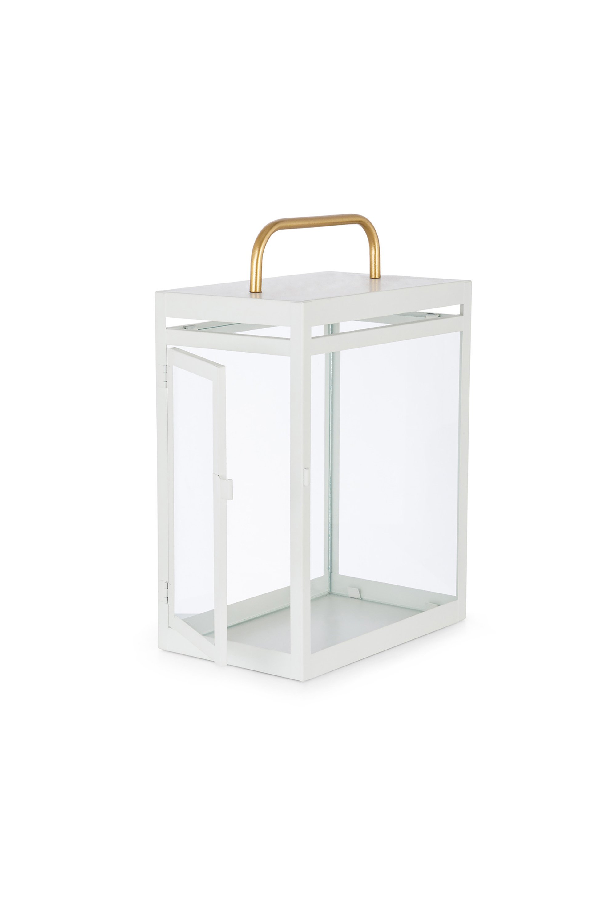 Coincasa γυάλινο φανάρι με μεταλλικό σκελετό 24 x 15 x 35 cm - 007218462 Λευκό φωτογραφία