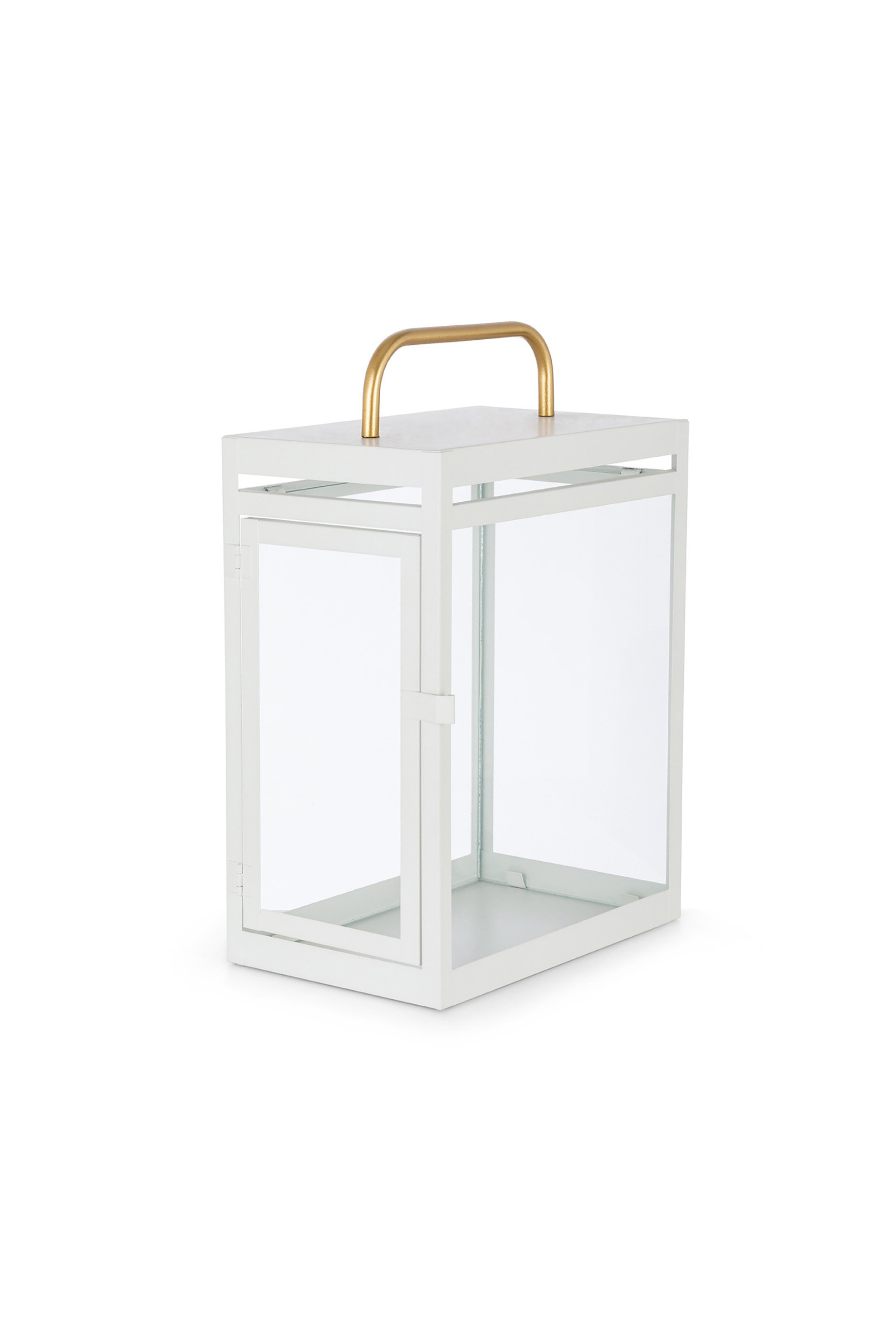 COINCASA Coincasa γυάλινο φανάρι με μεταλλικό σκελετό 30 x 20 x 46 cm - 007218463 Λευκό