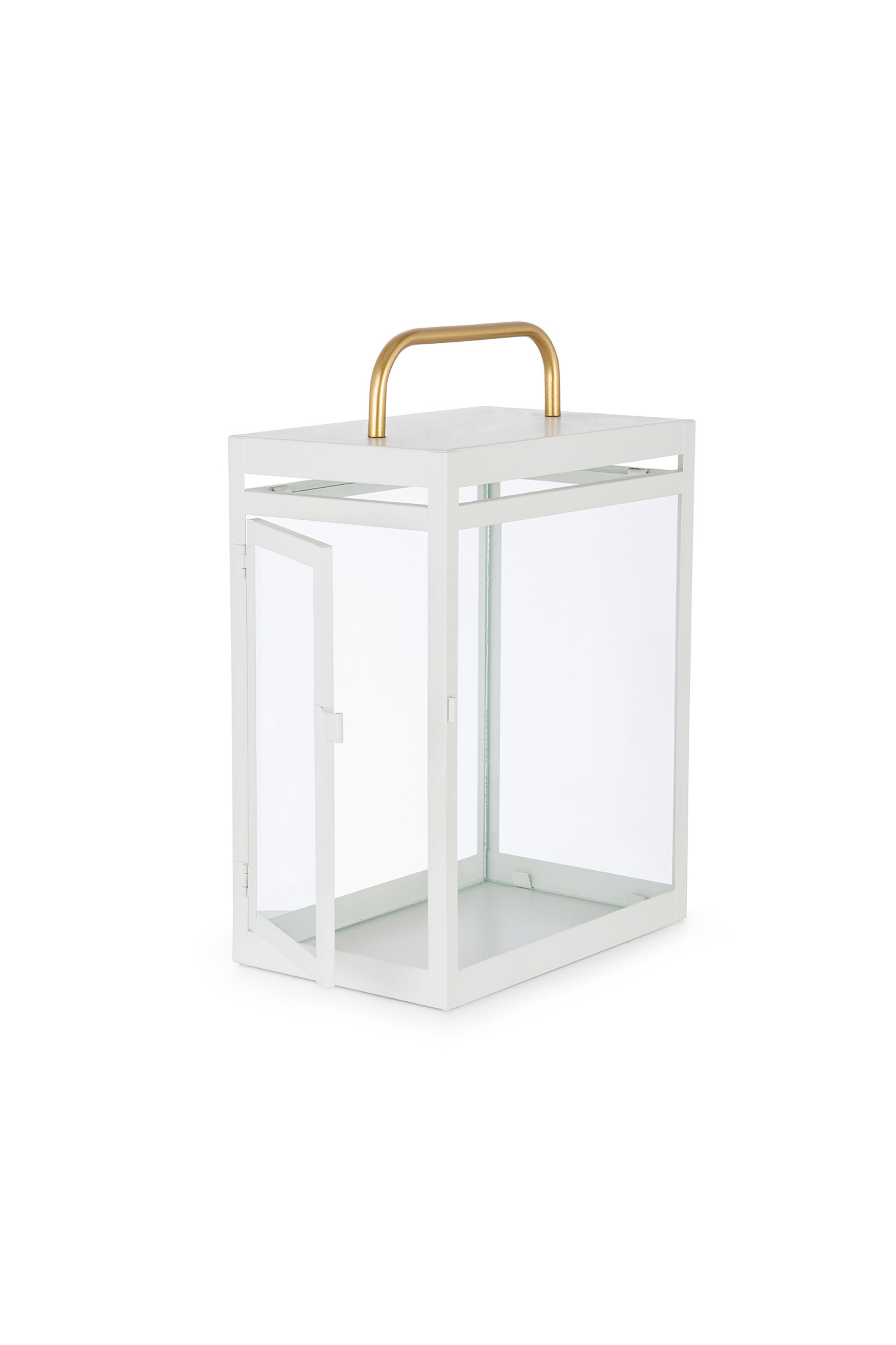 Coincasa γυάλινο φανάρι με μεταλλικό σκελετό 30 x 20 x 46 cm - 007218463 Λευκό φωτογραφία