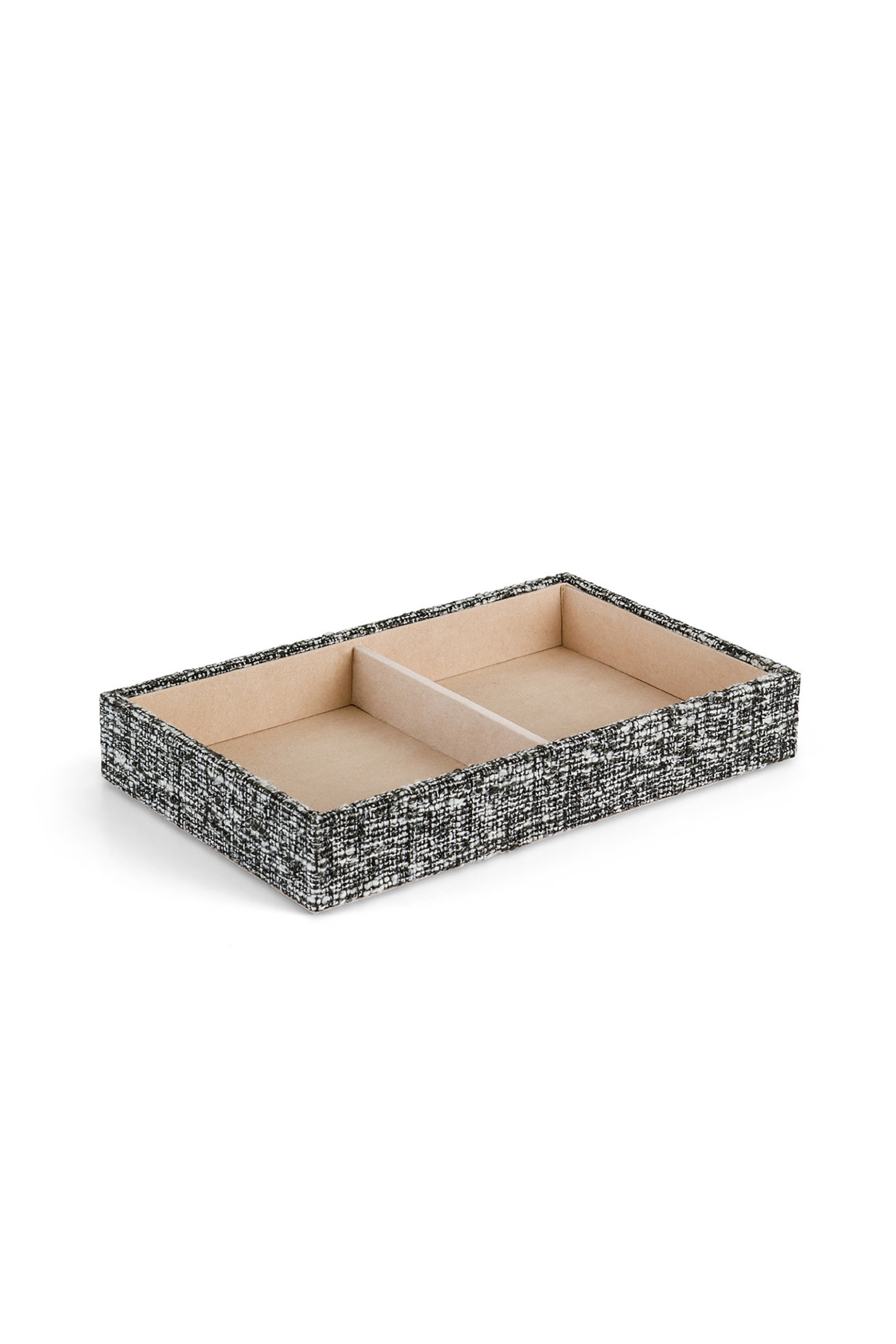 COINCASA Coincasa ξύλινη θήκη κοσμημάτων με υφασμάτινη επένδυση 2 θέσεων 25 x 4 x 15 cm - 007249495 Γκρι