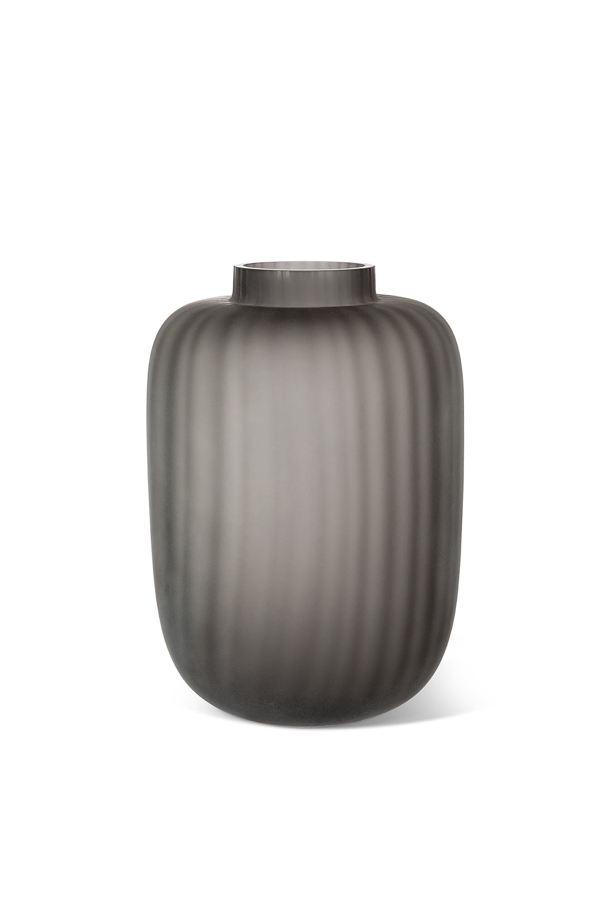 Coincasa διακοσμητικό γυάλινο βάζο με ανάγλυφο σχέδιο 29 cm - 007255142 Γκρι