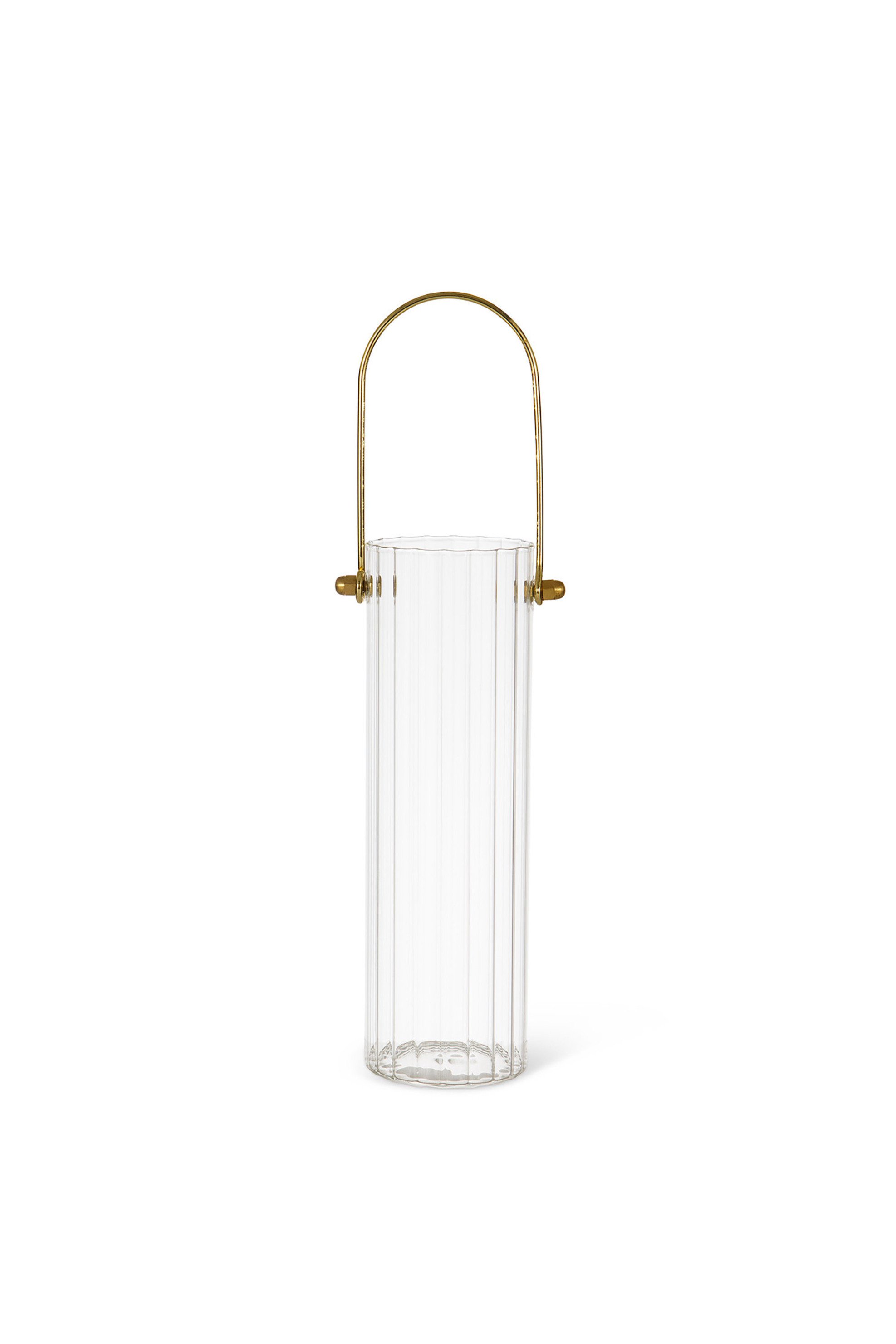 Coincasa διακοσμητικό βάζο με λαβή μεταλλική 21 cm - 007269494 Διάφανο