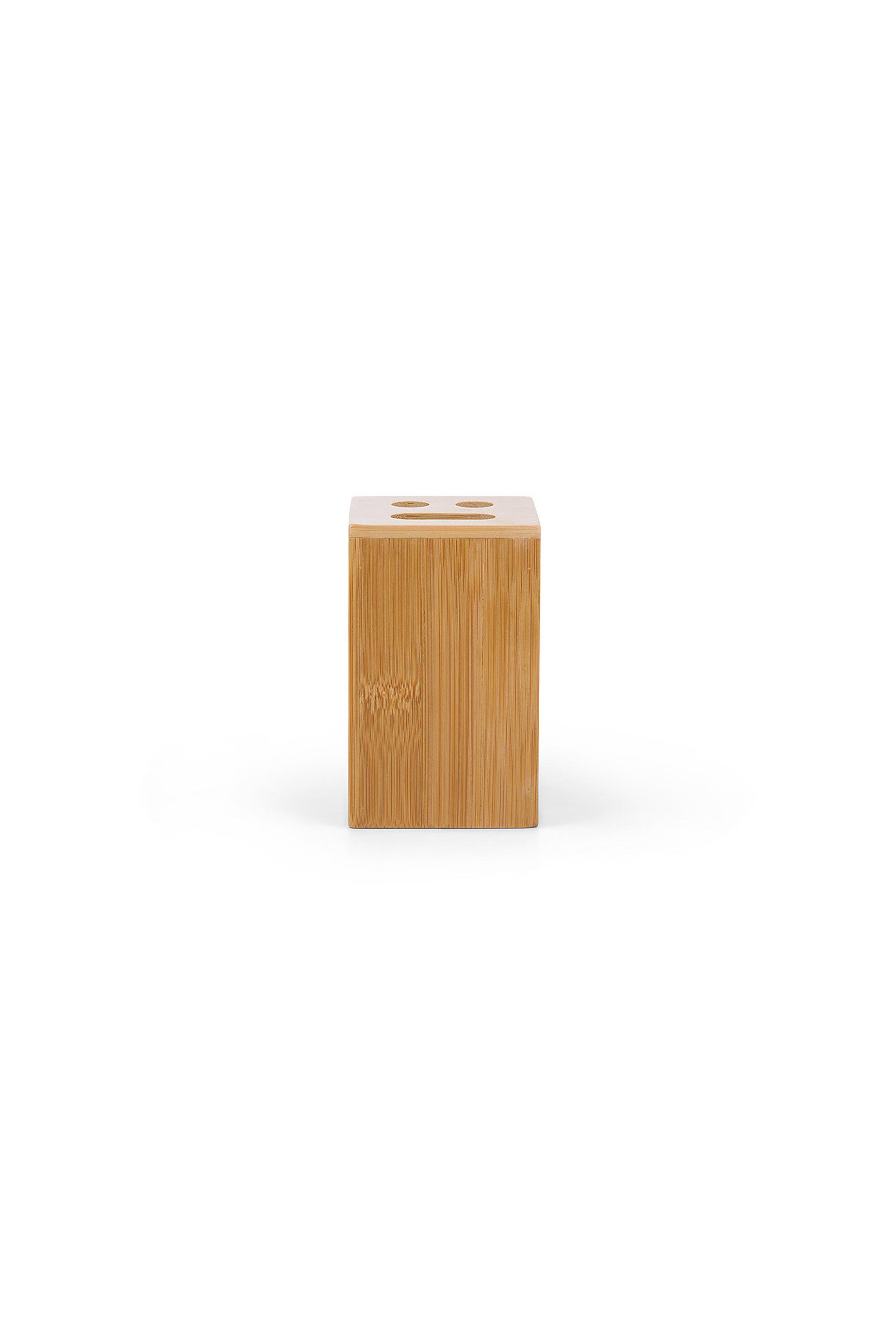 Coincasa θήκη για οδοντόβουρτσες από ξύλο bamboo 11 x 7 x 7 cm - 007357076 Καμηλό 2-7049005397|EE6449|