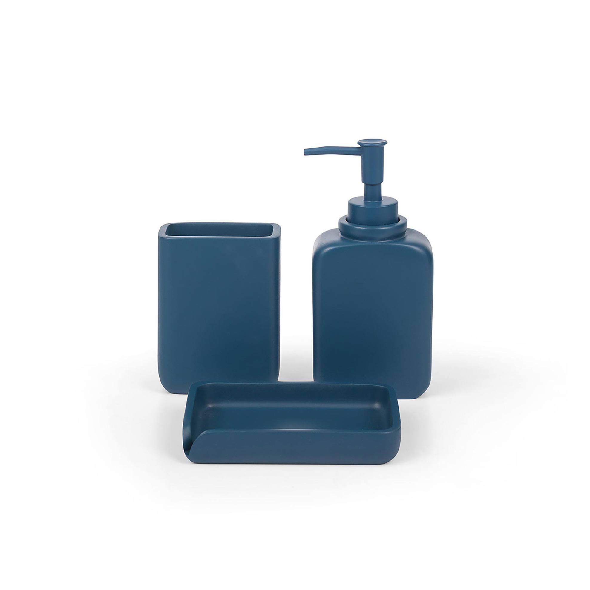 Coincasa ποτήρι για οδοντόβουρτσες μονόχρωμο από πολυρητίνη 9,5 x 8 x 4,5 cm - 007357089 Μπλε φωτογραφία