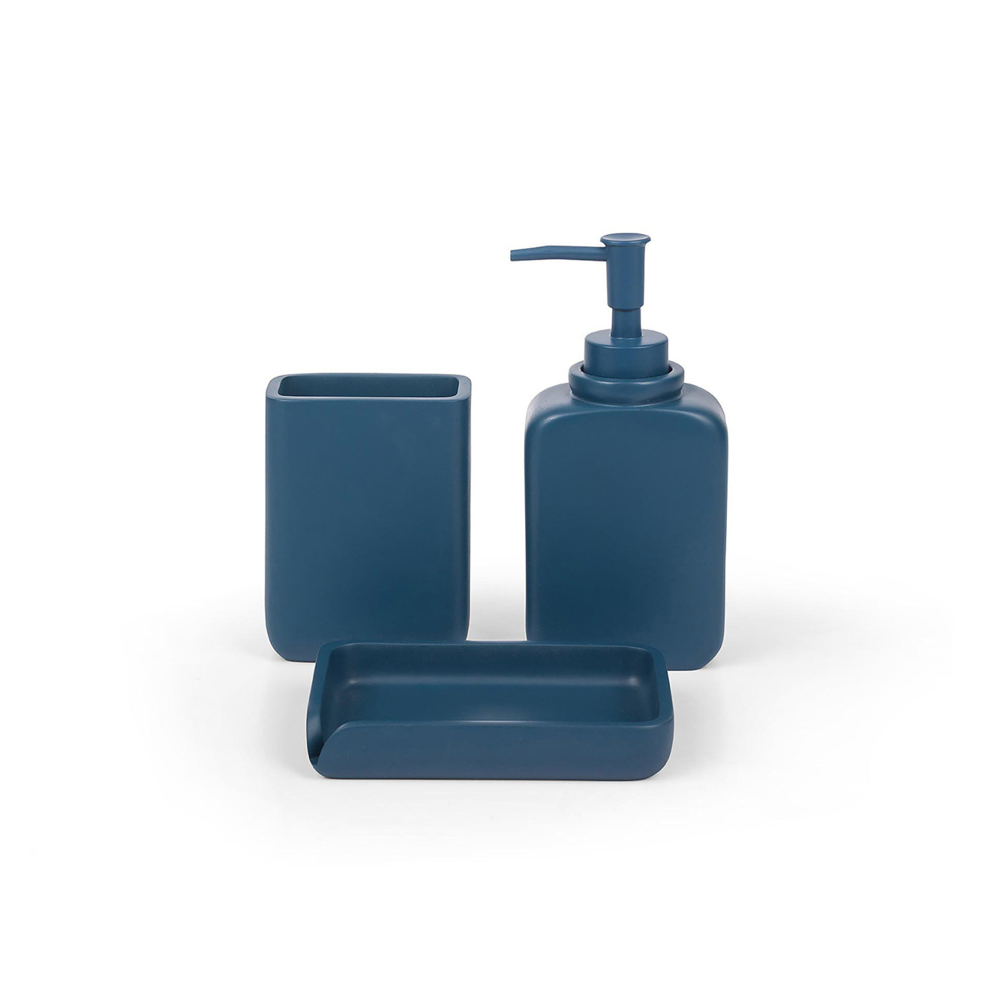 Coincasa βάση σαπουνιού μονόχρωμη από πολυρητίνη 12 x 5 x 2,5 cm - 007357090 Μπλε φωτογραφία