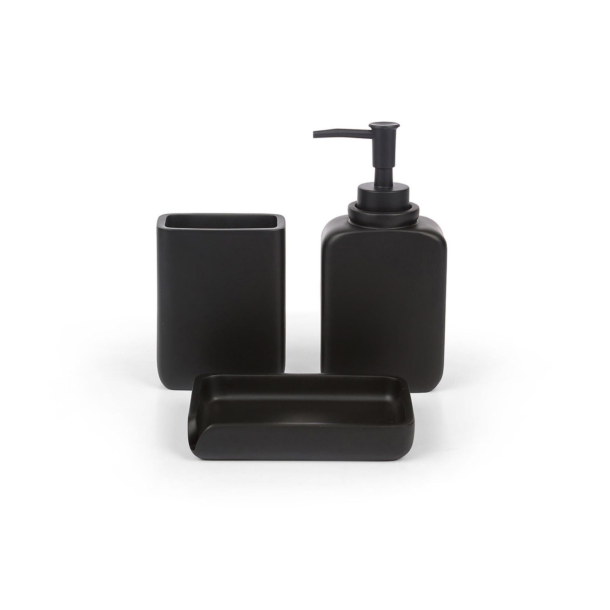 Coincasa θήκη κρεμοσάπουνου μονόχρωμη από πολυρητίνη 17 x 8,4 x 4,5 cm - 007357094 Μαύρο φωτογραφία
