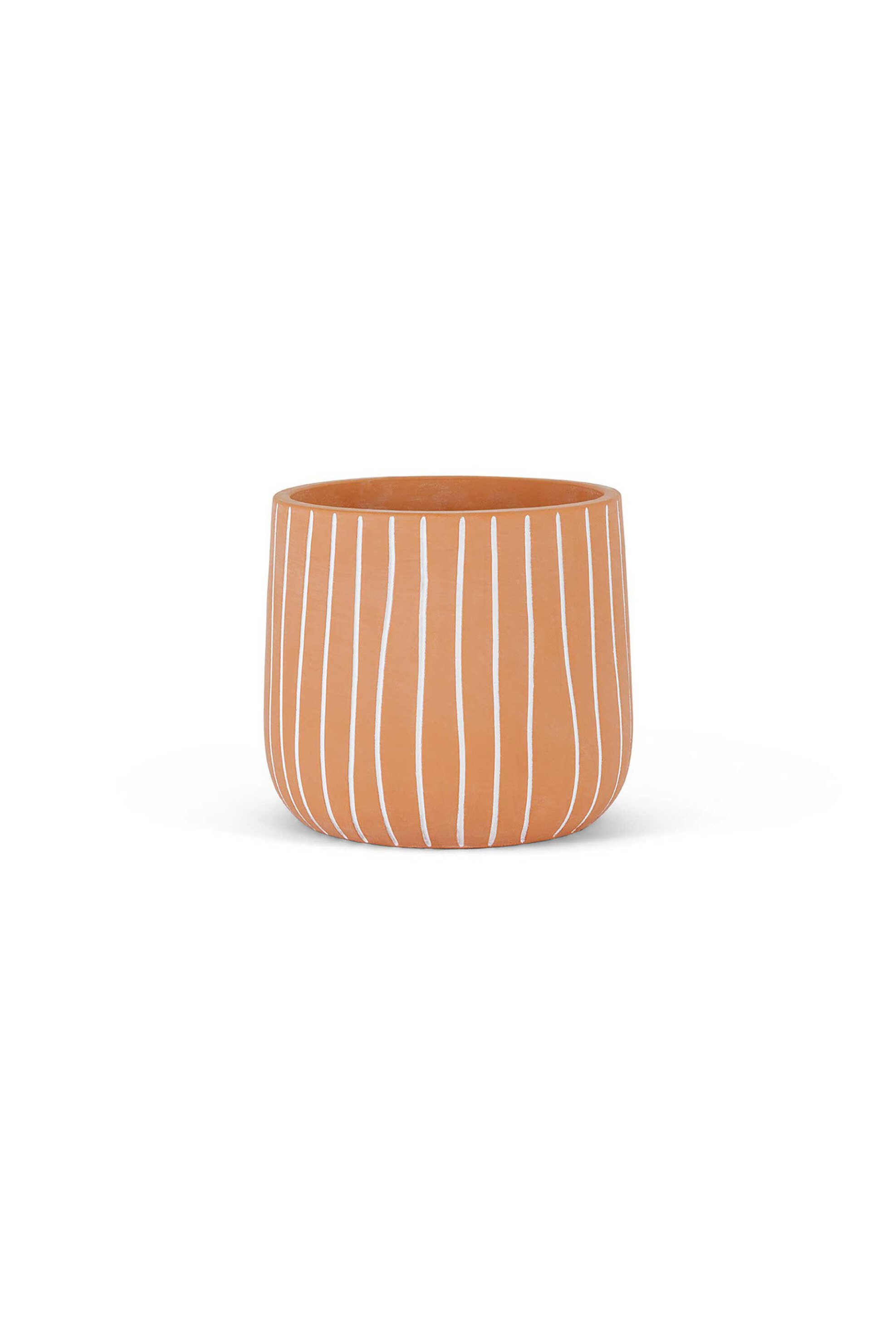 Coincasa διακοσμητική γλάστρα με ανάγλυφο σχέδιο 16 x 18 cm - 007252881 Κεραμιδί