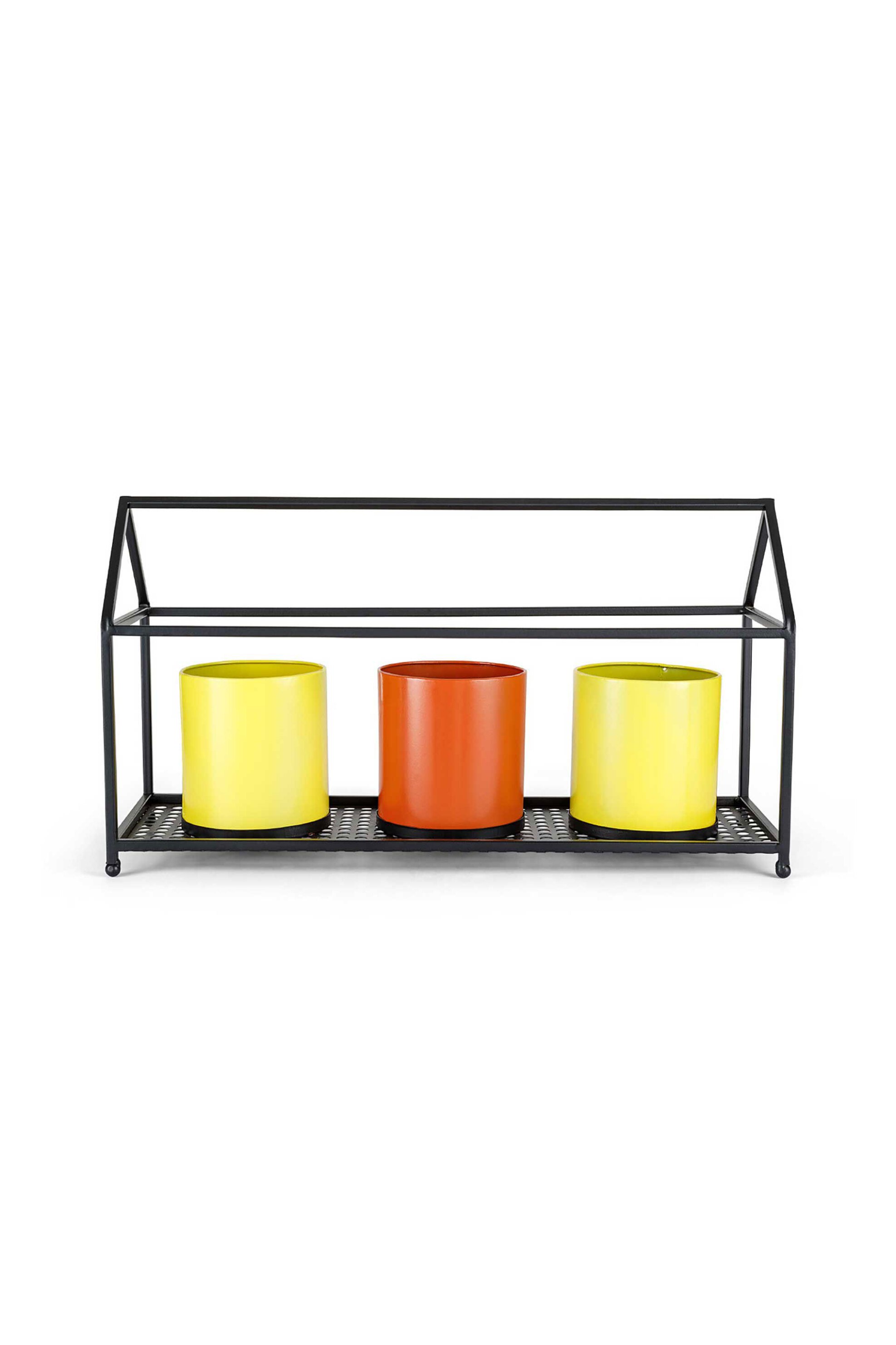 Coincasa μεταλλική βάση για γλαστράκια 30 x 54 x 19 cm - 007255153 Μαύρο