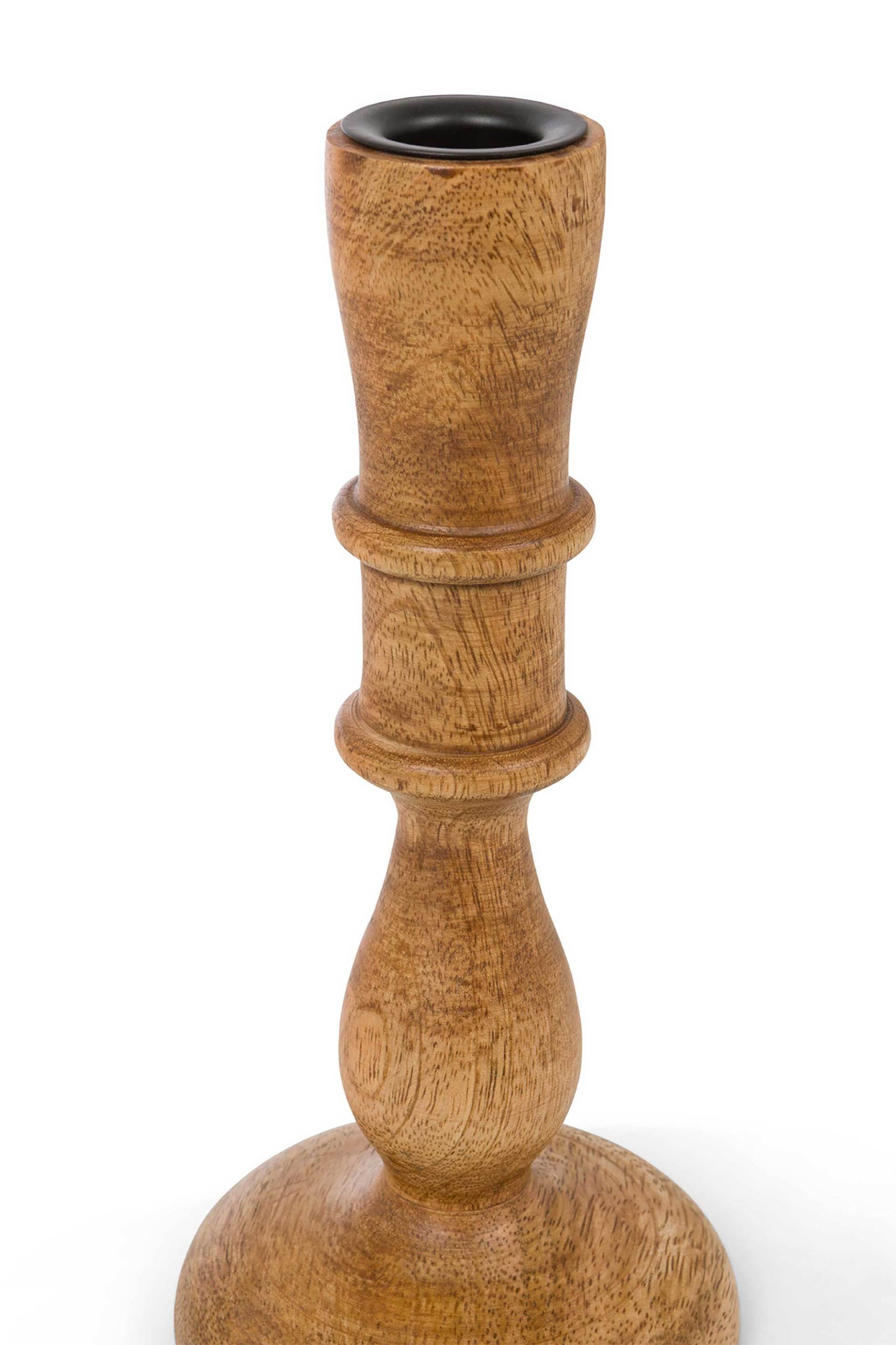 Coincasa Διακοσμητικό Ξύλινο Κηροπήγιο 20 CM - 007371840 Καφέ Ανοιχτό