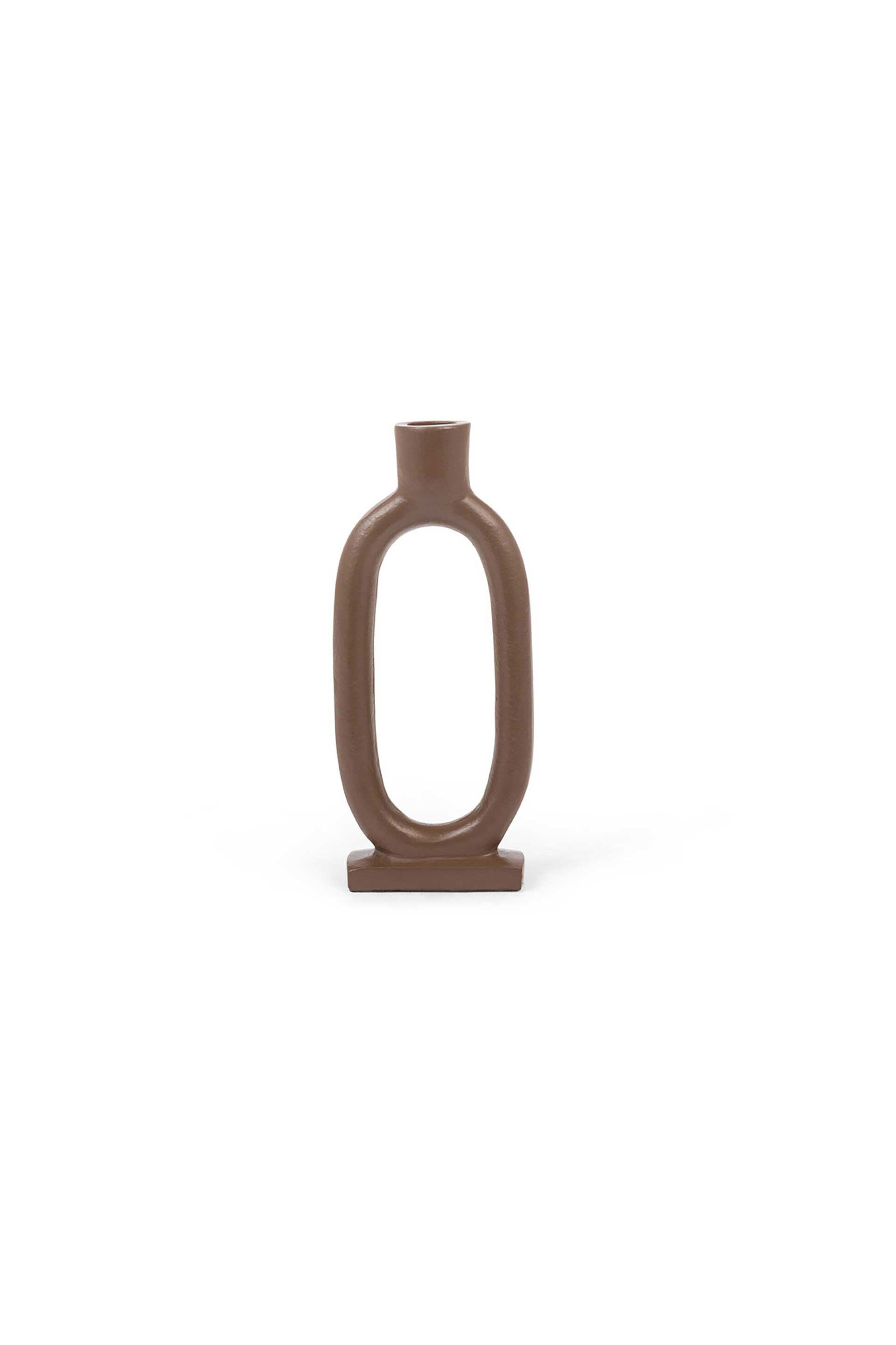 COINCASA Coincasa διακοσμητικό κηροπήγιο από αλουμίνιο 20 cm - 007371846 Καφέ