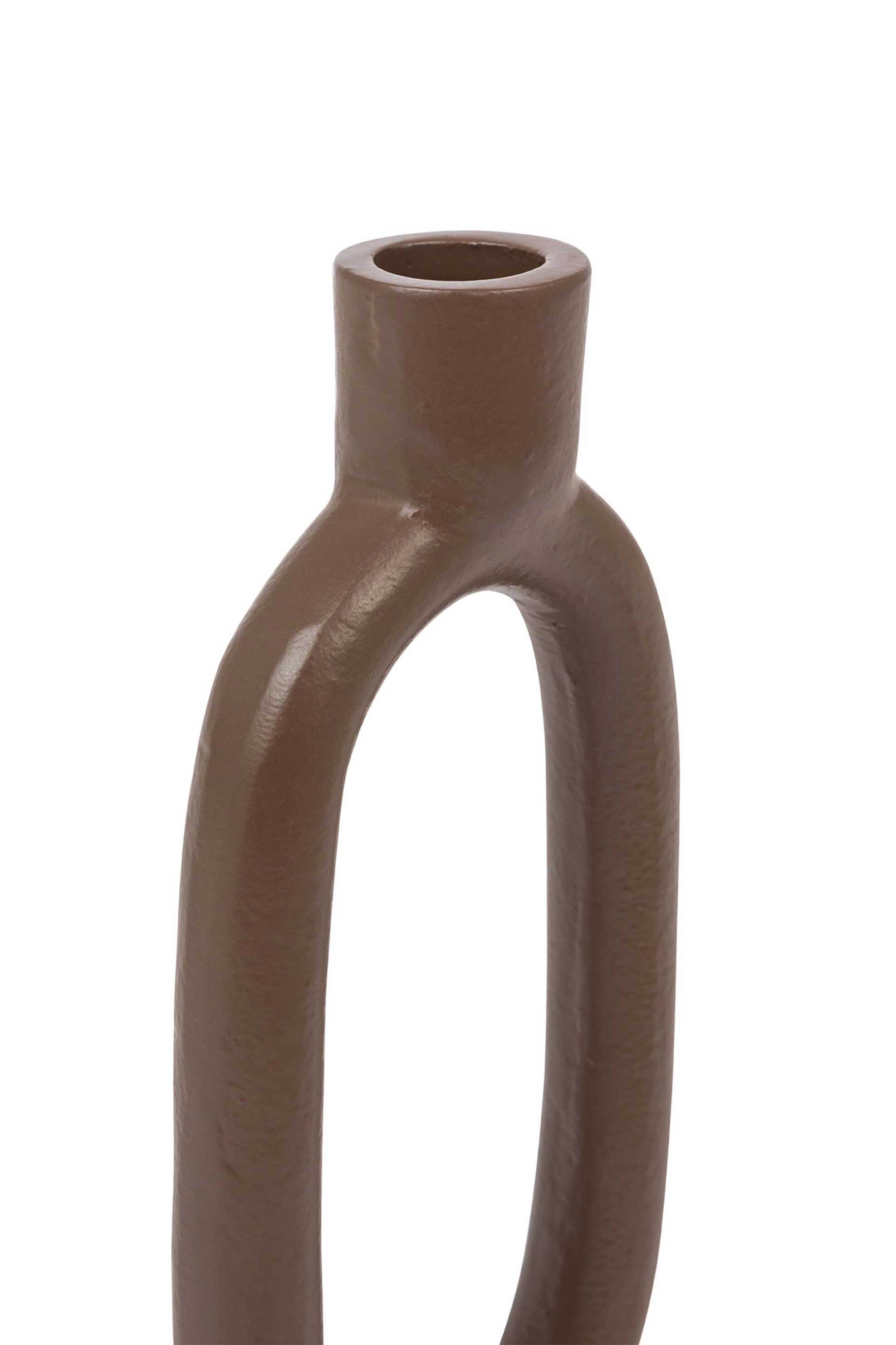 Coincasa διακοσμητικό κηροπήγιο από αλουμίνιο 20 cm - 007371846 Καφέ φωτογραφία