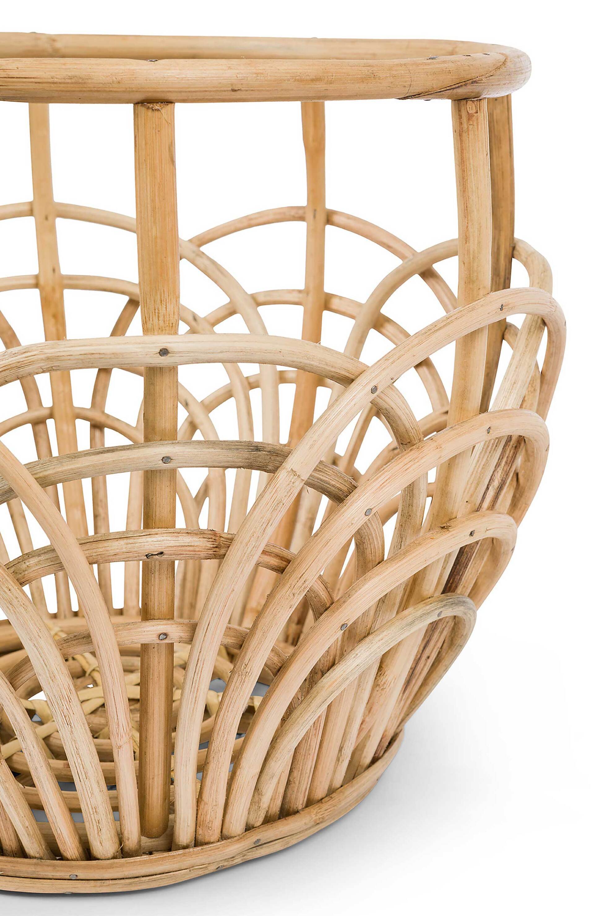 Coincasa χειροποίητο ξύλινο διακοσμητικό καλάθι με διάτρητο σχέδιο 37 x 43 cm - 007406664 Καφέ Ανοιχτό φωτογραφία