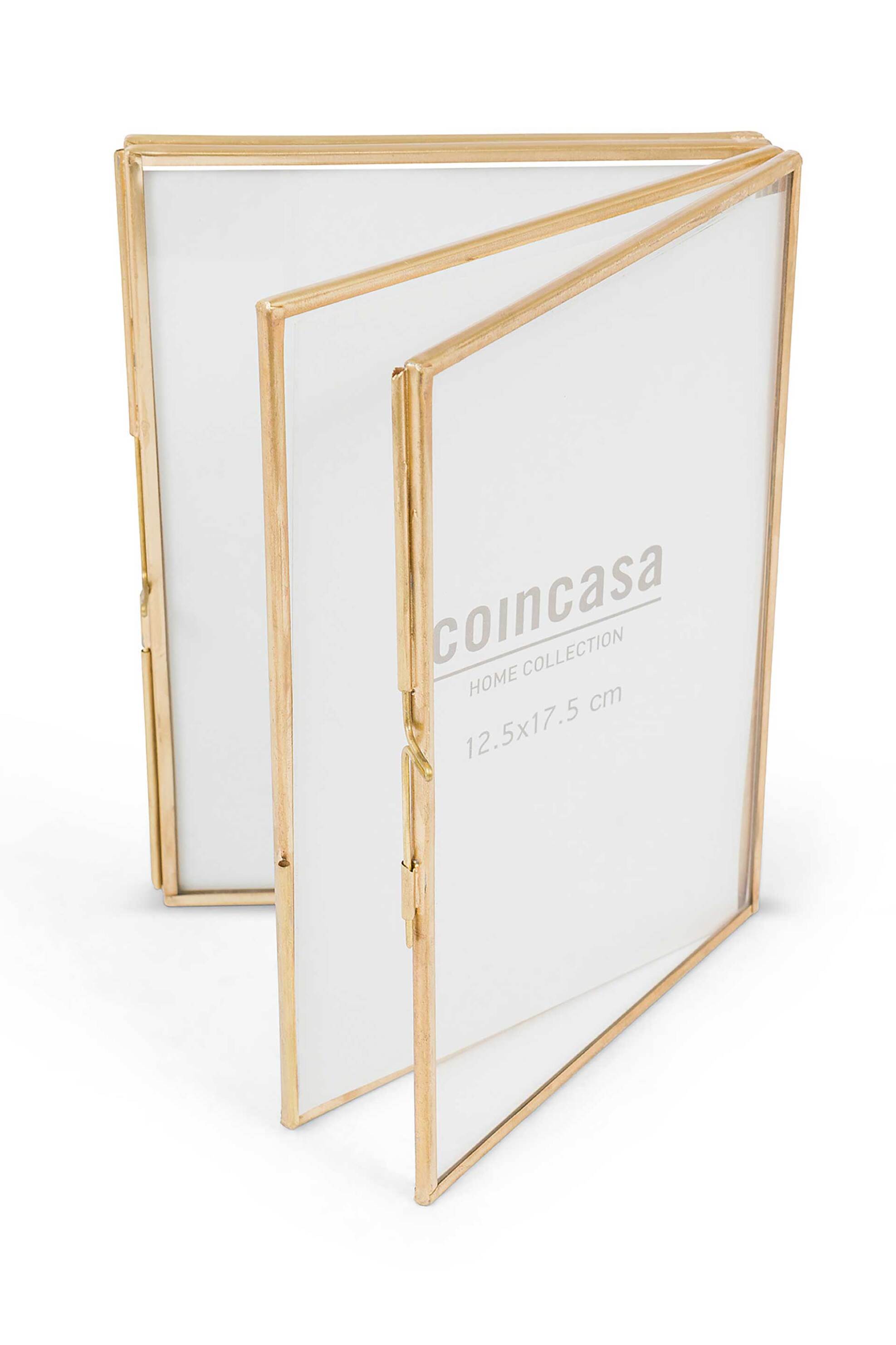 Coincasa Διπλή Κορνίζα με Μεταλλικό Περίγραμμα 18 X 13 CM - 007404905 Χρυσό