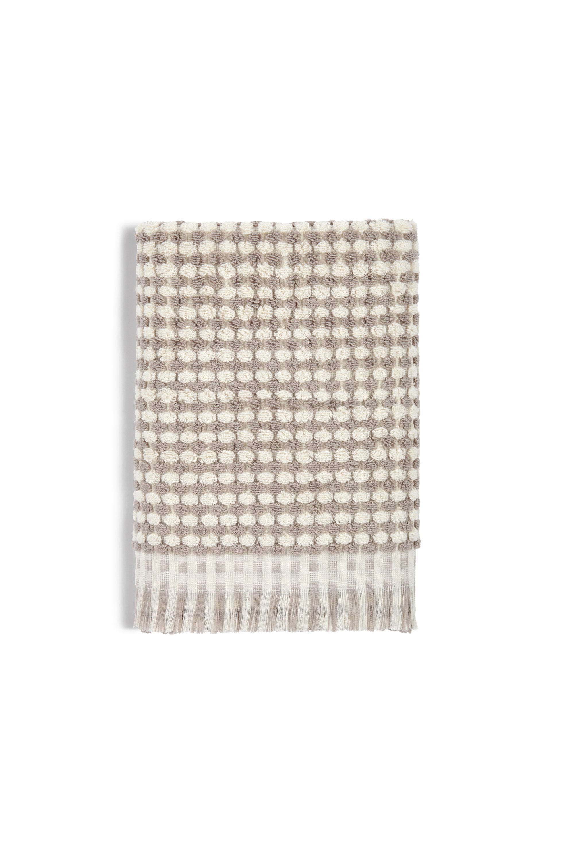 Coincasa πετσέτα χεριών δίχρωμη με ξέφτια 40 x 60 cm - 006682137 Μπεζ