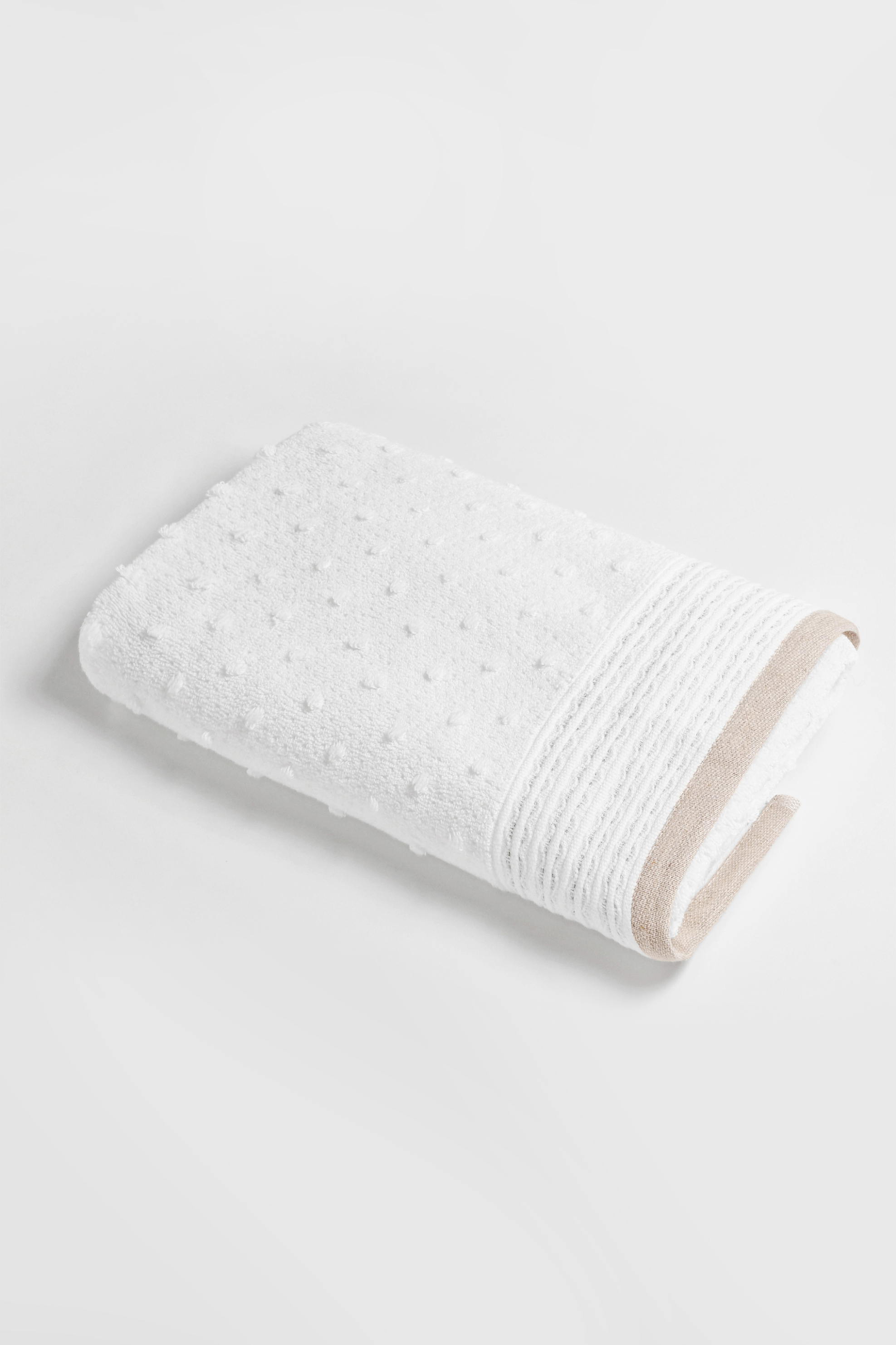 Coincasa πετσέτα χεριών με ανάγλυφο πουά "Portofino" 30 x 30 cm - 006681893 Λευκό