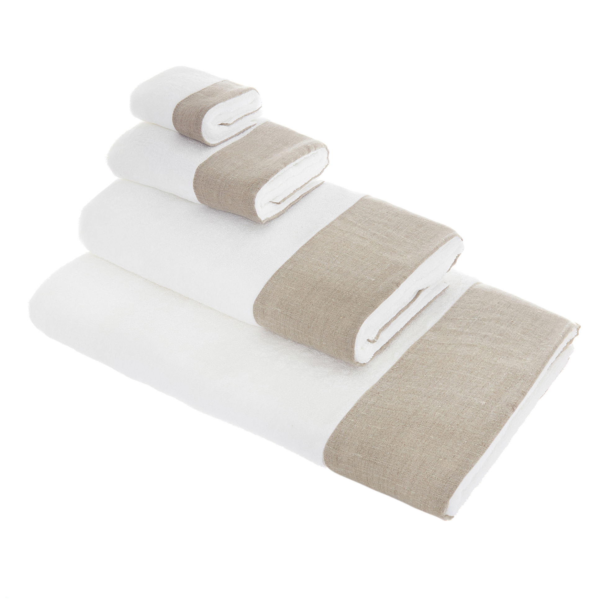 Coincasa πετσέτα μπάνιου με λινή φάσα 90 x 150 cm - 006678397 Μπεζ φωτογραφία