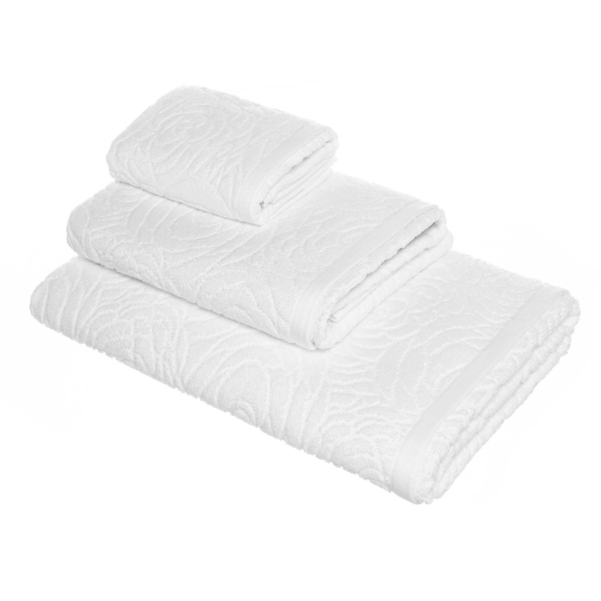 Coincasa πετσέτα μπάνιου με ανάγλυφο English roses motif 140 x 70 cm - 006594119 Λευκό φωτογραφία