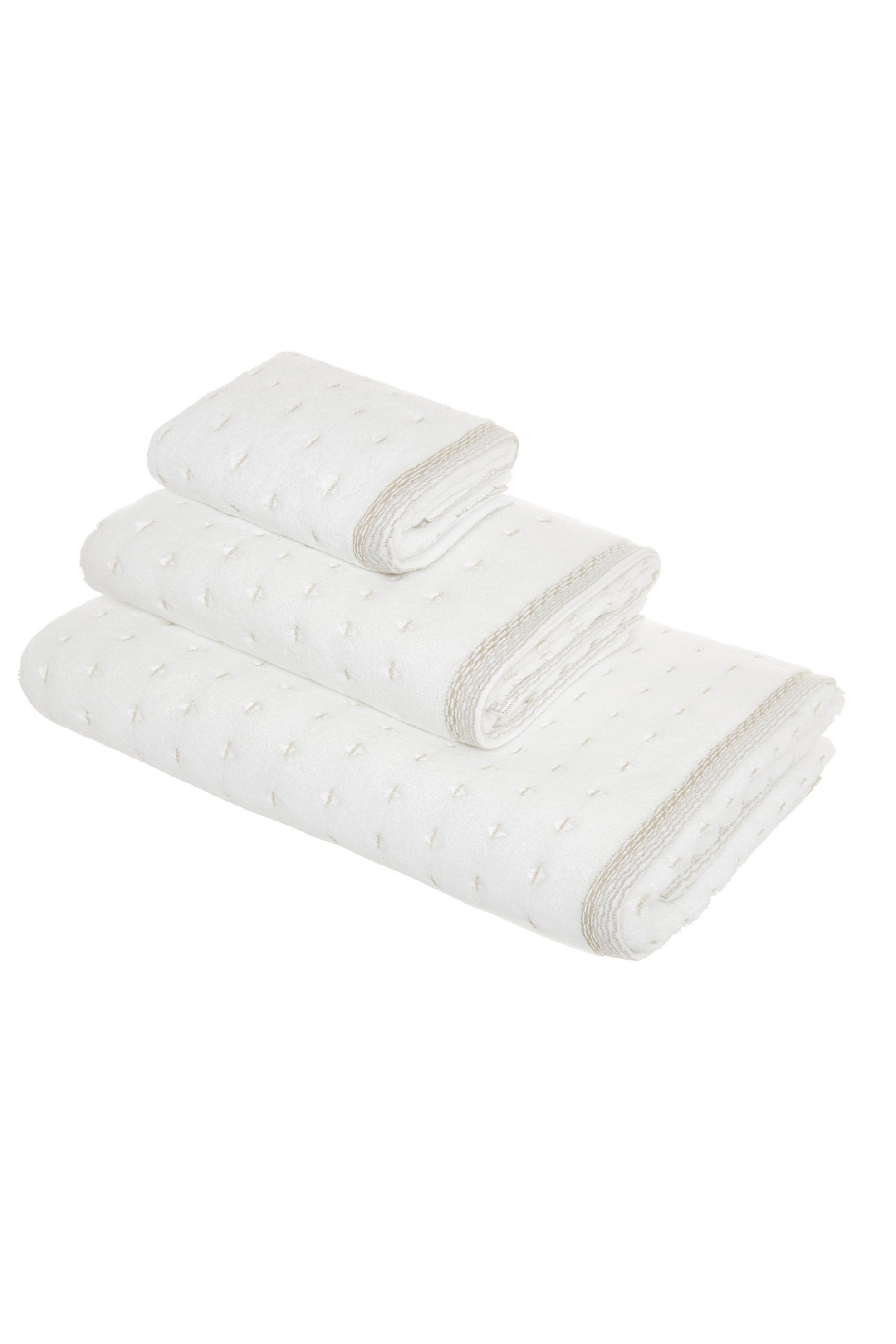 Coincasa πετσέτα προσώπου με ανάγλυφο σχέδιο "Portofino" 100 x 60 cm - 007152876 Λευκό