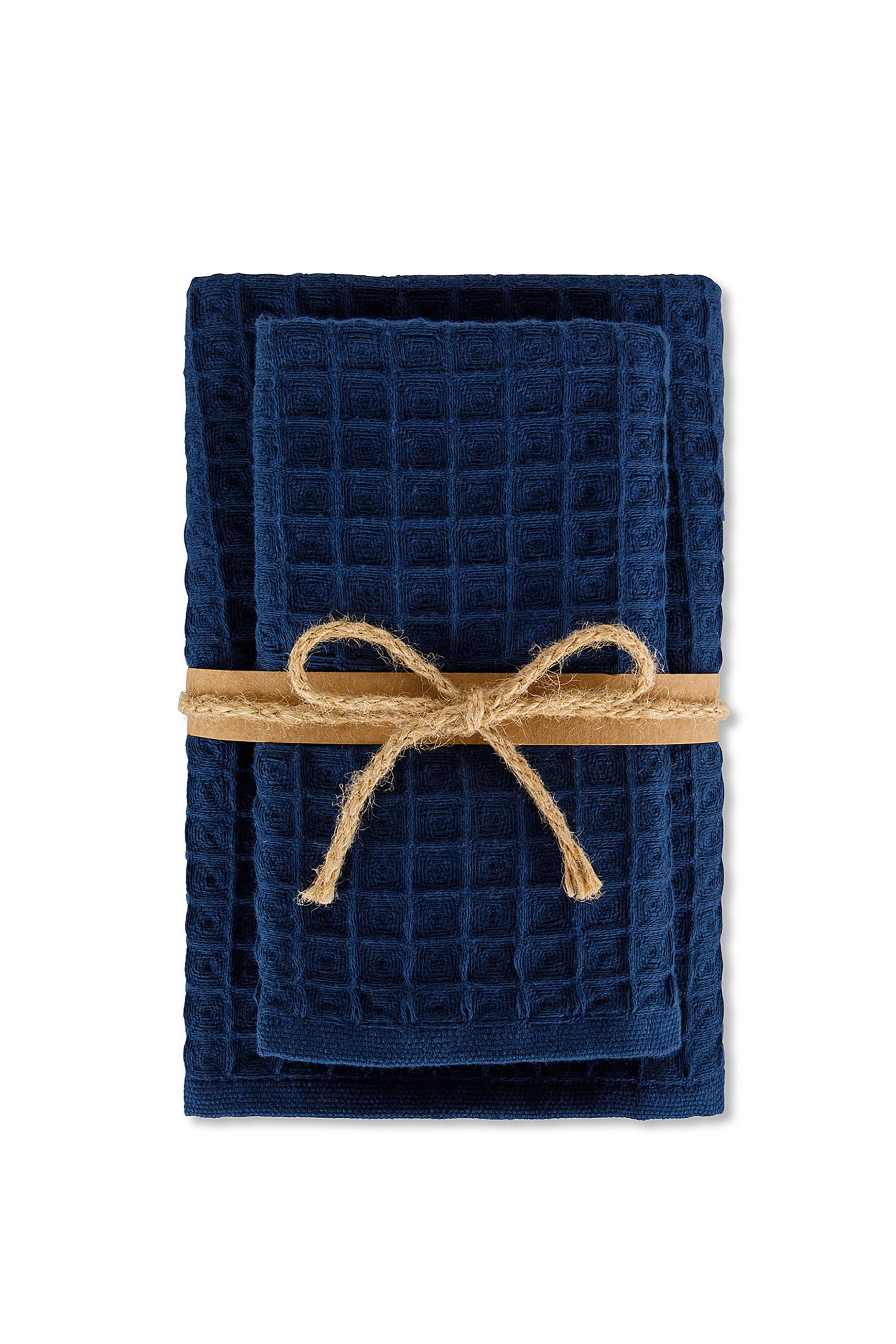 Coincasa σετ πετσέτες μπάνιου με ανάγλυφο σχέδιο (2 τεμάχια) - 007262041 Μπλε Σκούρο