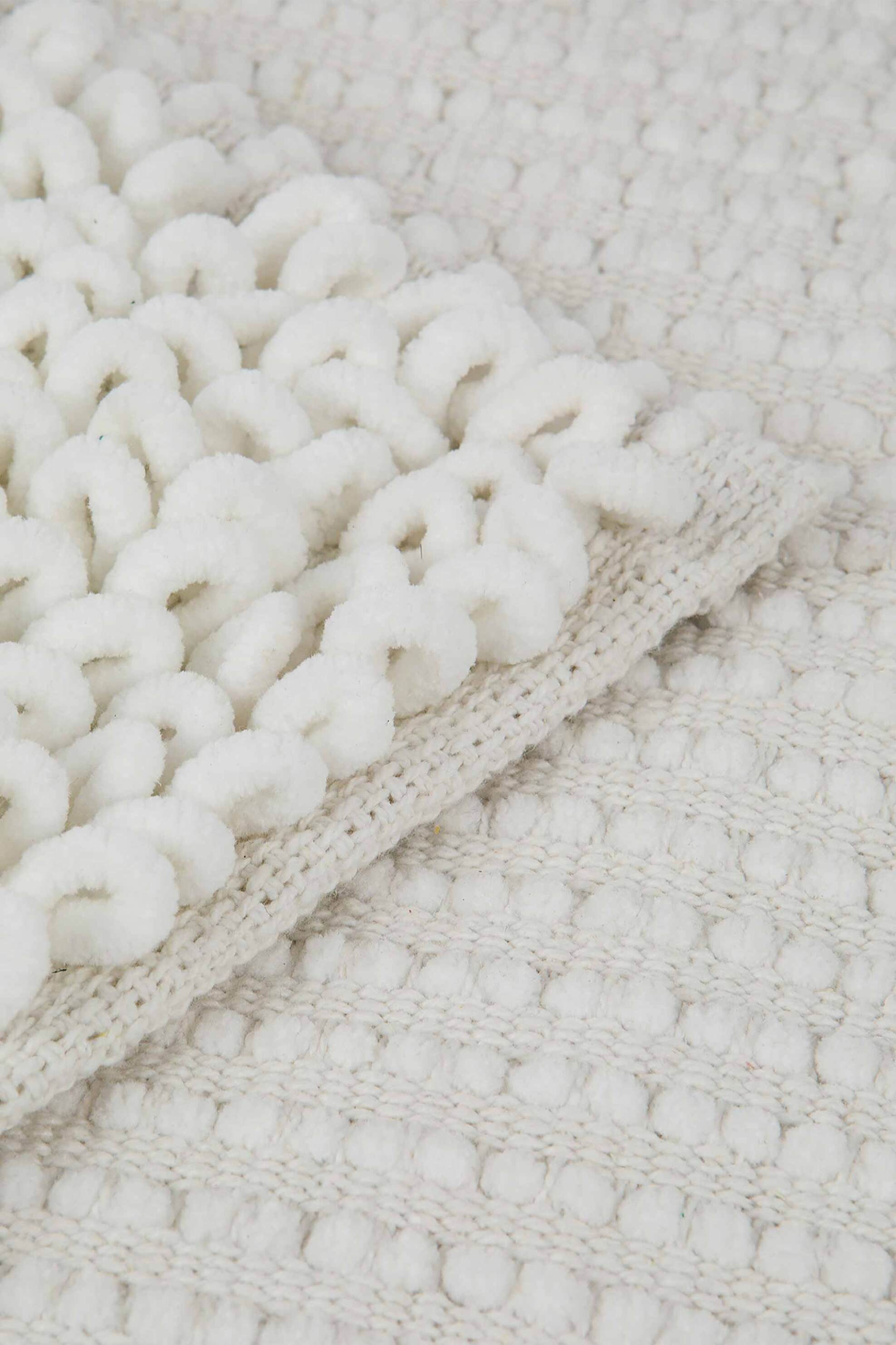 Coincasa χαλάκι μπάνιου μονόχρωμο από μικροΐνες " Shaggy" 120 x 70 cm - 007358374 Υπόλευκο φωτογραφία