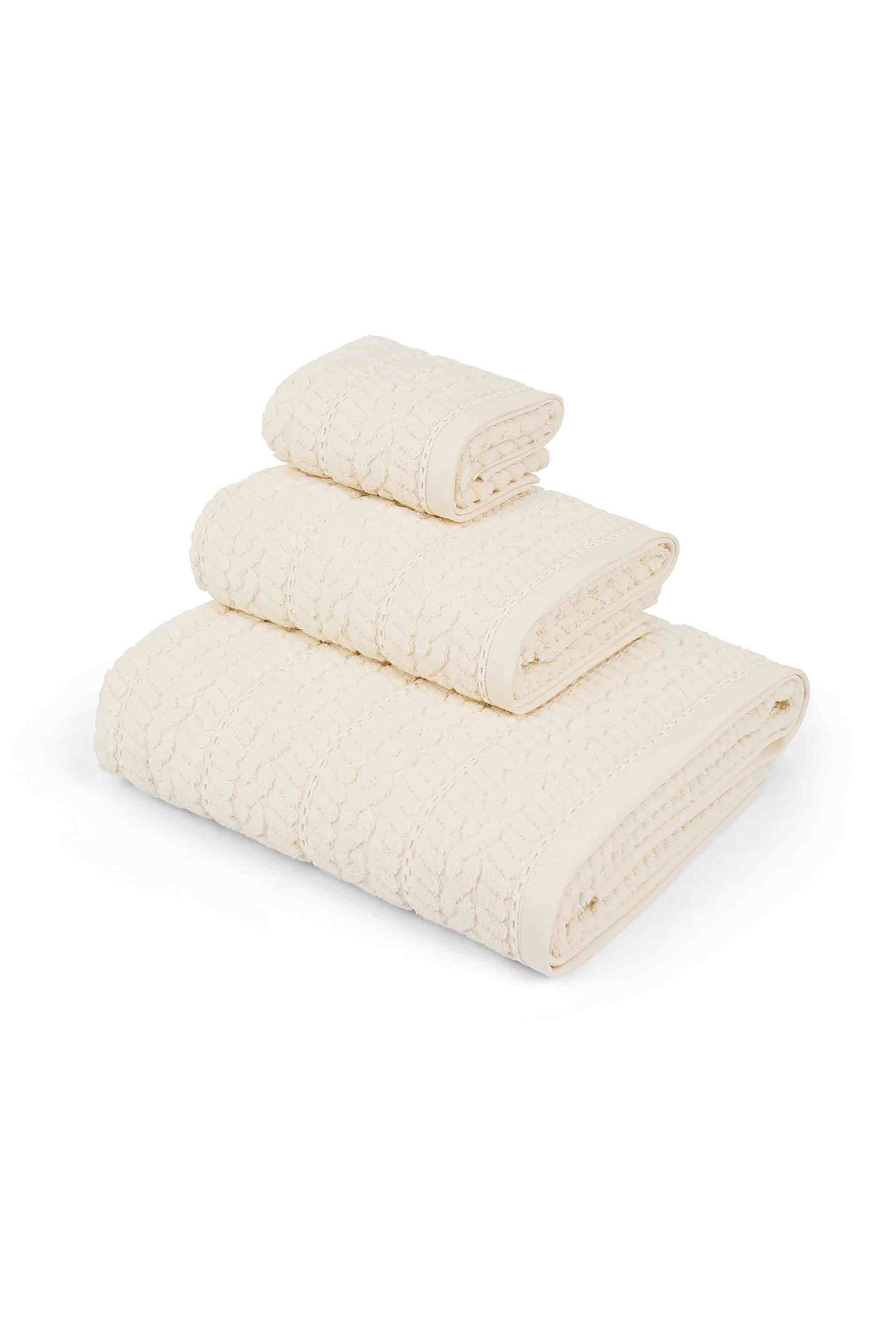 Coincasa πετσέτα χεριών με ανάγλυφο κέντημα 60 x 40 cm - 007359610 Εκρού φωτογραφία