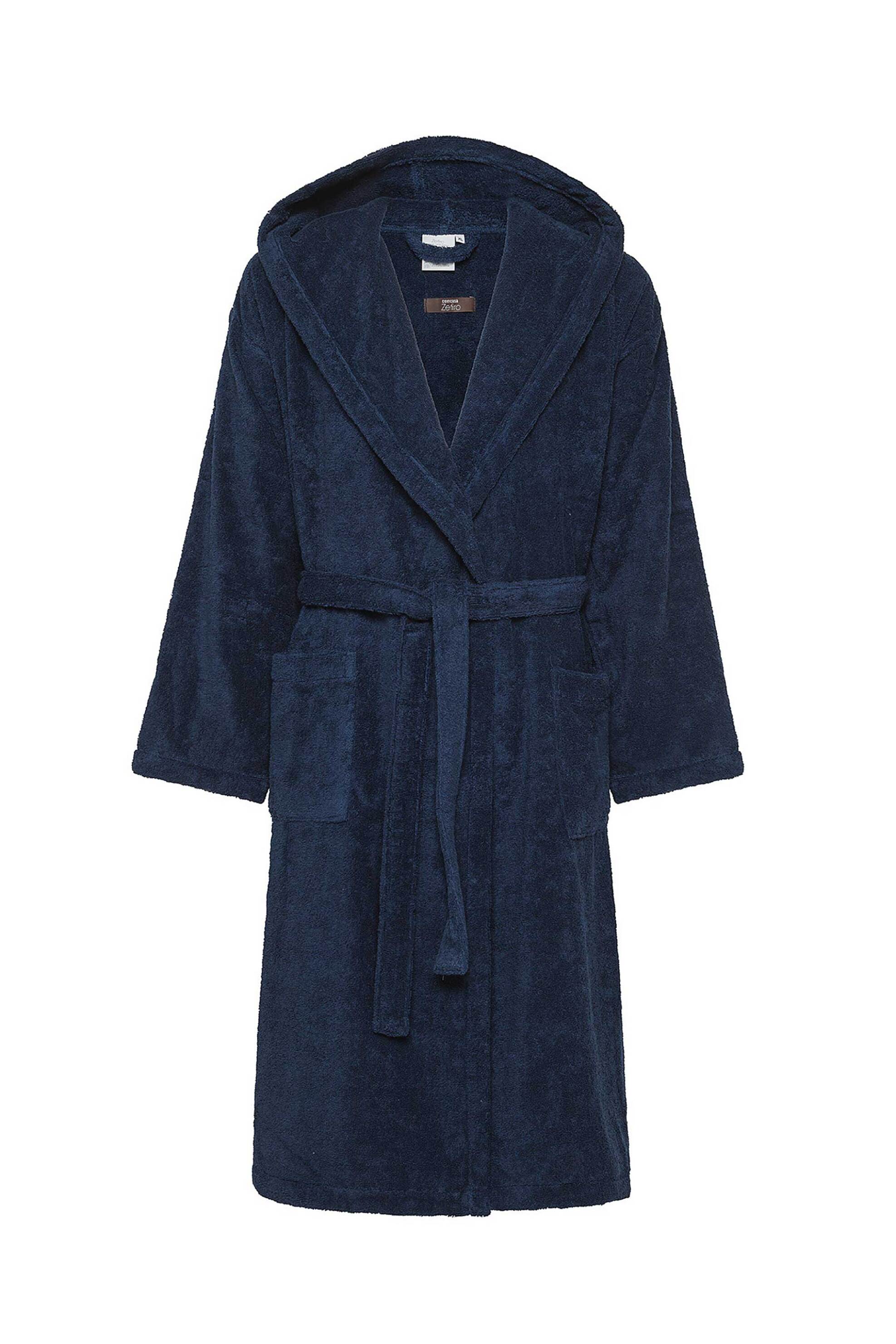 Coincasa μπουρνούζι με κουκούλα και τσέπες L - 007359743 Μπλε Σκούρο