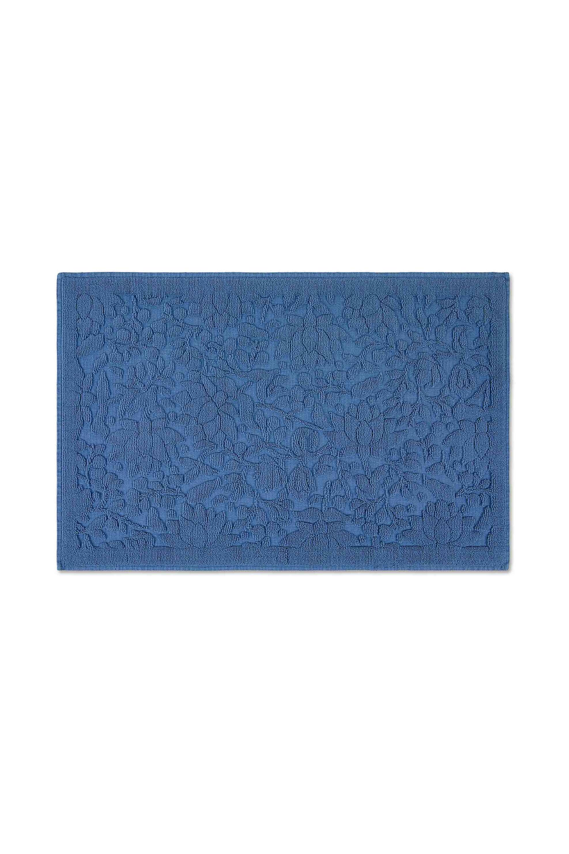 Coincasa χαλάκι μπάνιου με ανάγλυφο σχέδιο 84 x 54 cm - 007359834 Μπλε