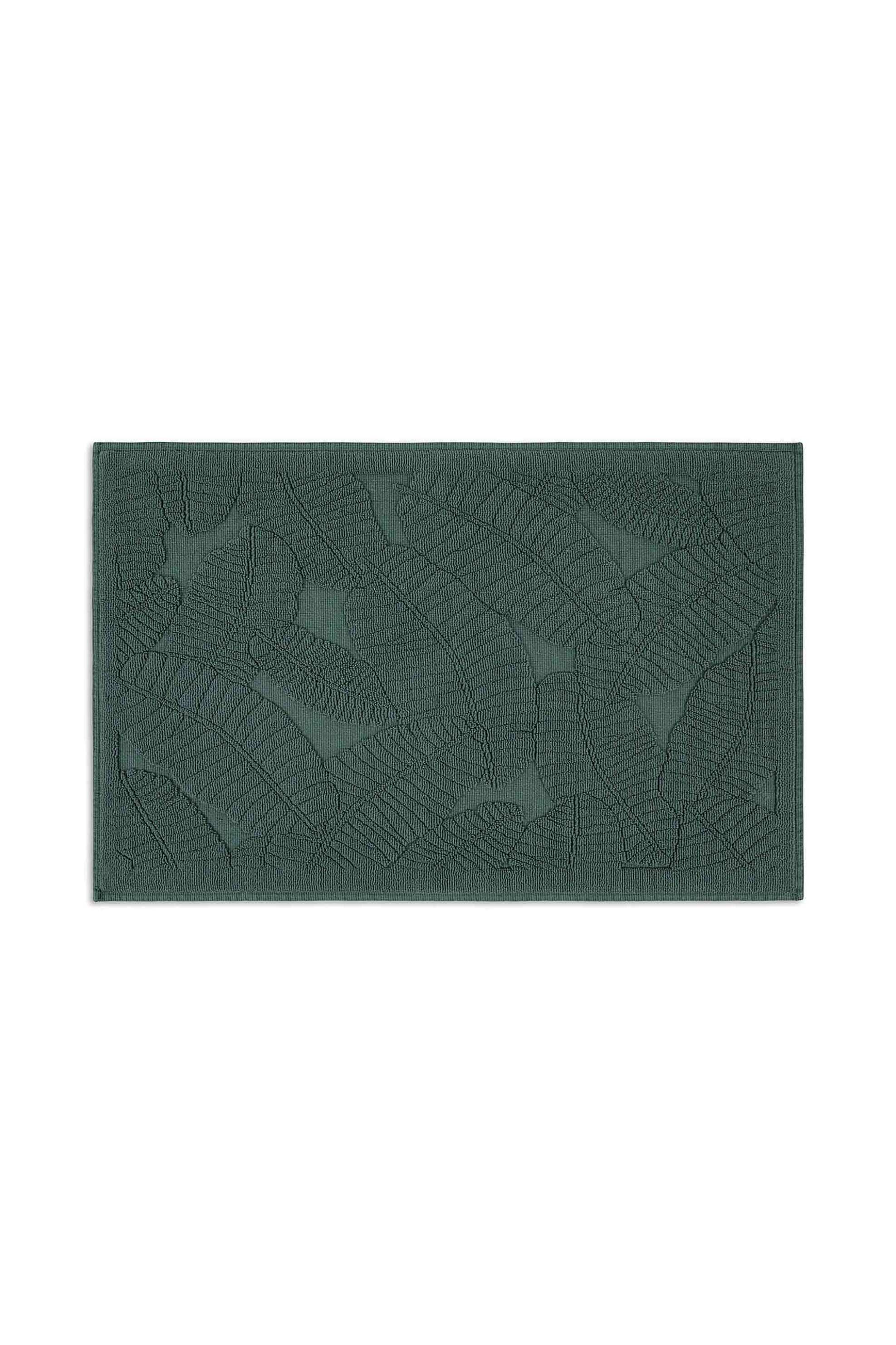 Coincasa χαλάκι μπάνιου με ανάγλυφο σχέδιο 84 x 54 cm - 007359835 Πράσινο Σκούρο