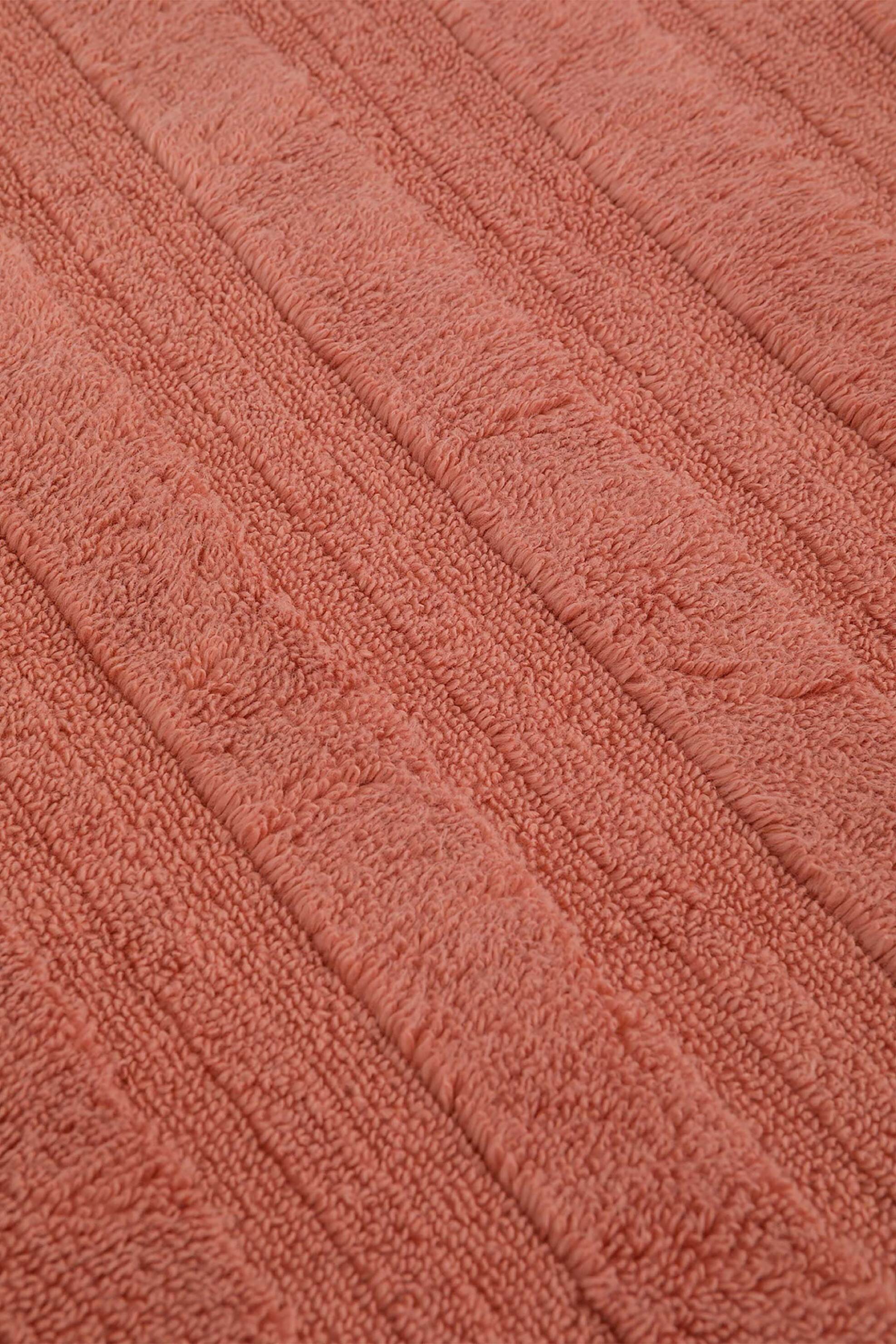 Coincasa πετσέτα σώματος μονόχρωμη με ανάγλυφες ρίγες 150 x 90 cm - 007358600 Ροδακινί φωτογραφία