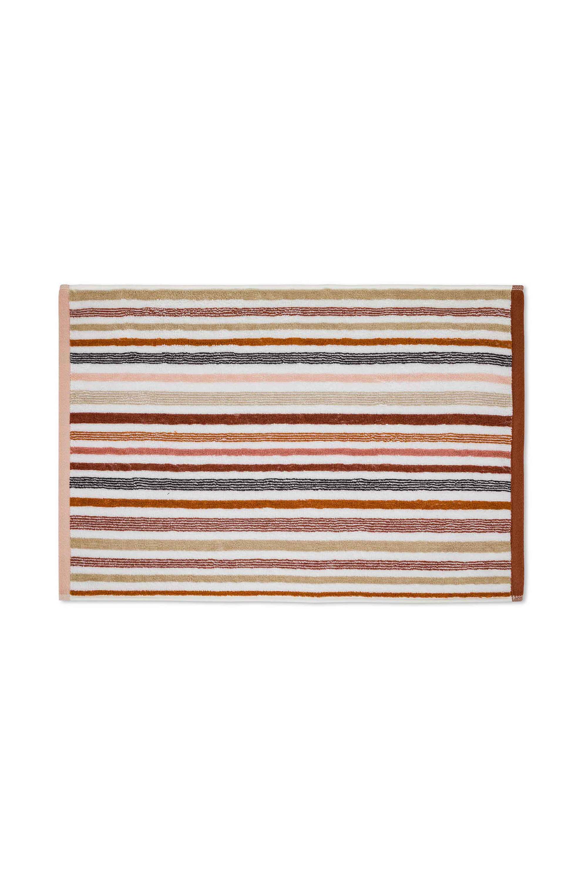 Coincasa πετσέτα χεριών βαμβακερή με πολύχρωμο ριγέ σχέδιο 60 x 40 cm - 007377577 Καφέ