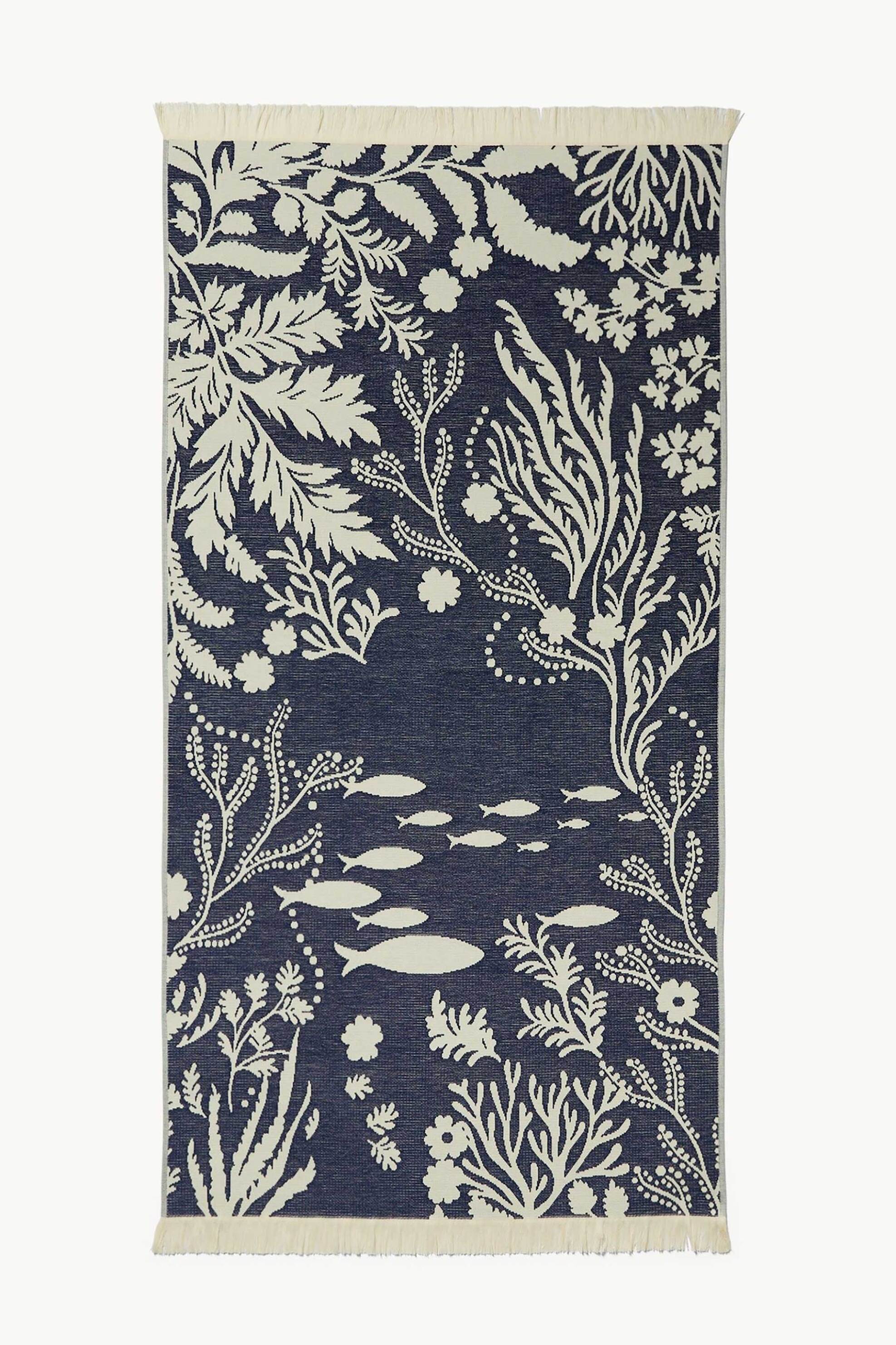 Coincasa unisex πετσέτα θαλάσσης jacquard 86 x 170 cm - 006816316 Μπλε Σκούρο