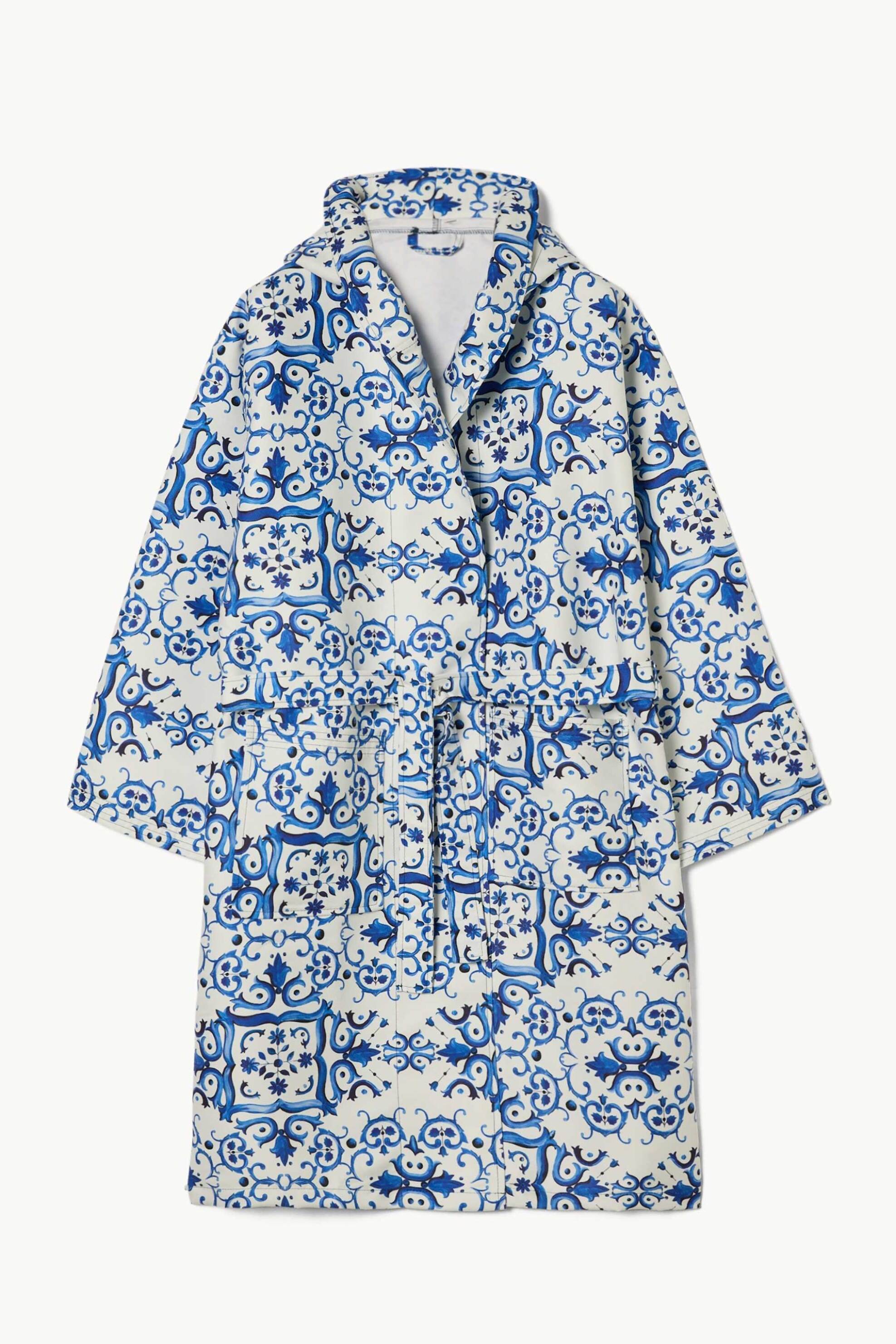 Coincasa unisex ρόμπα εμπριμέ M/L - 006817049 Λευκό - Μπλε