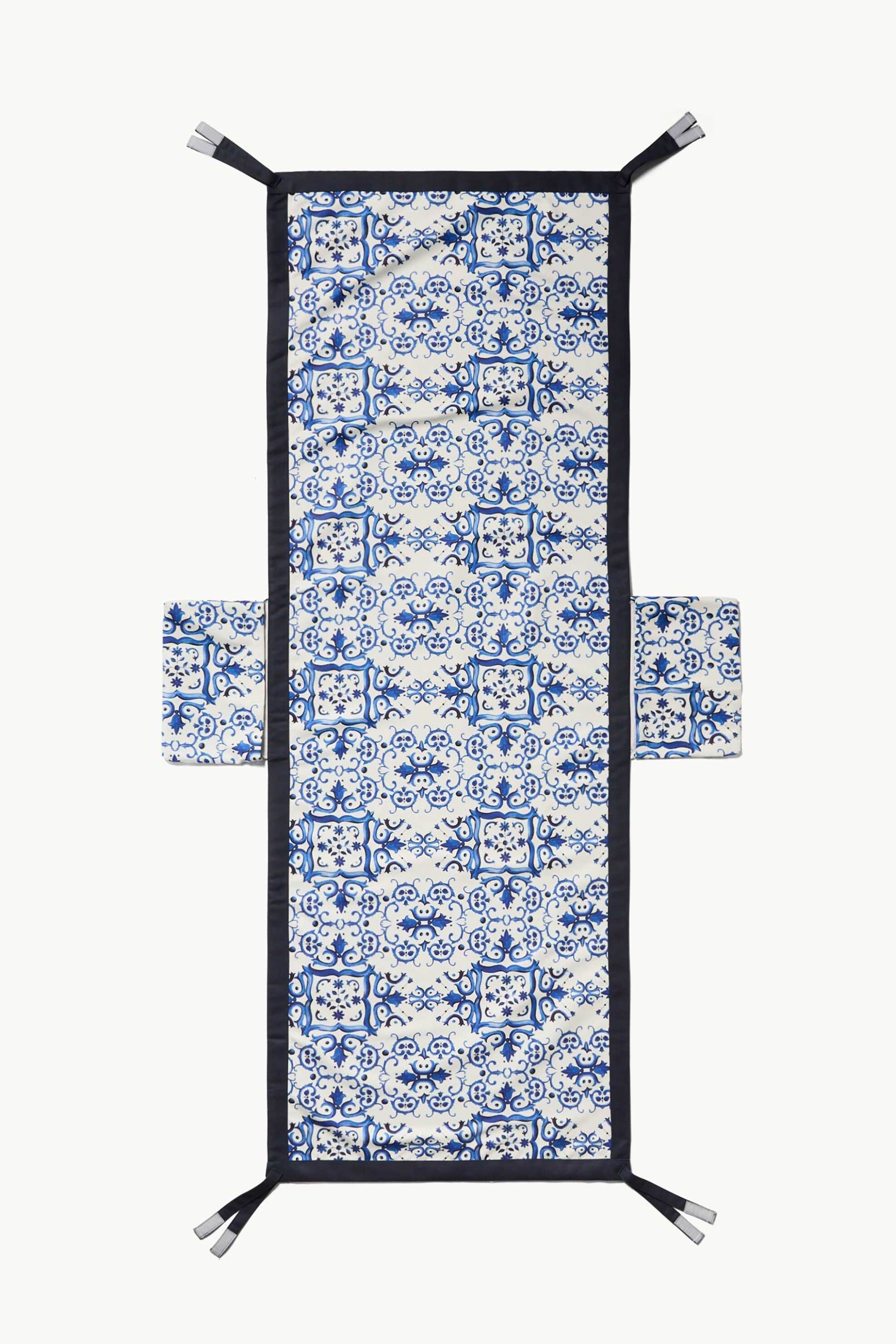 Coincasa unisex πετσέτα θαλάσσης με τσέπες 65 x 183 cm - 006817052 Λευκό - Μπλε